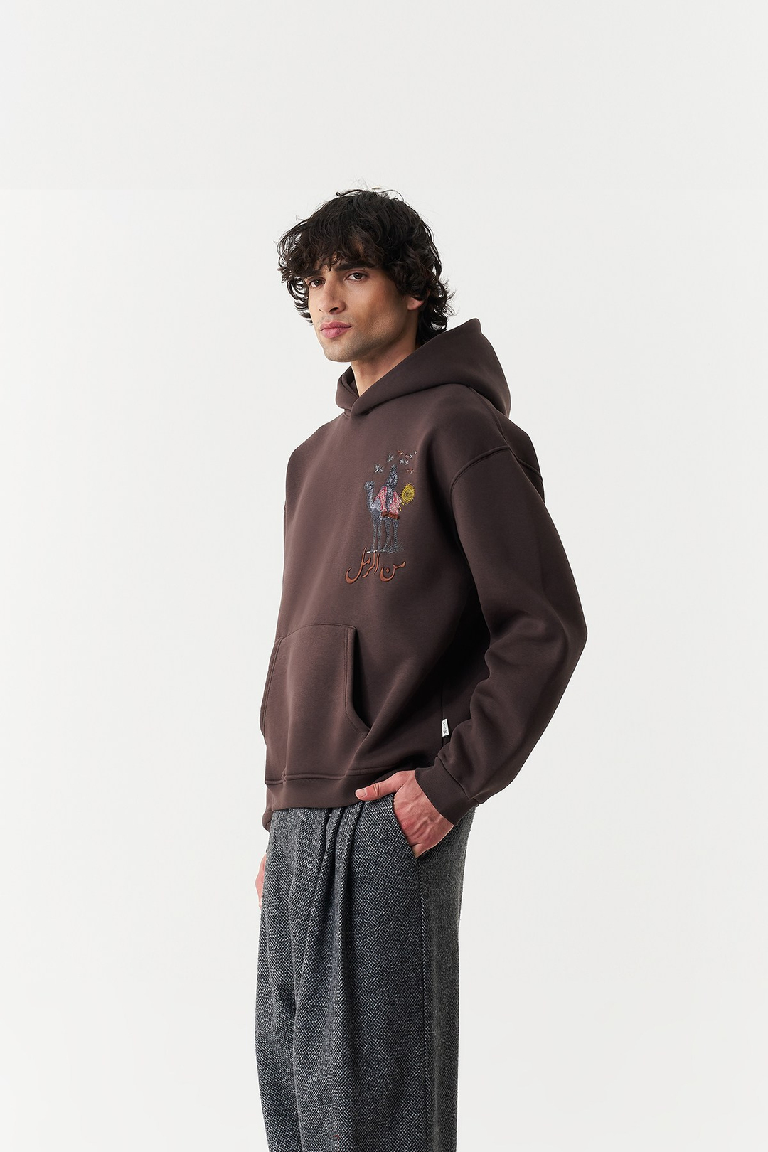 Nomadic Horizon Oversize Erkek Sweatshirt Kahverengi