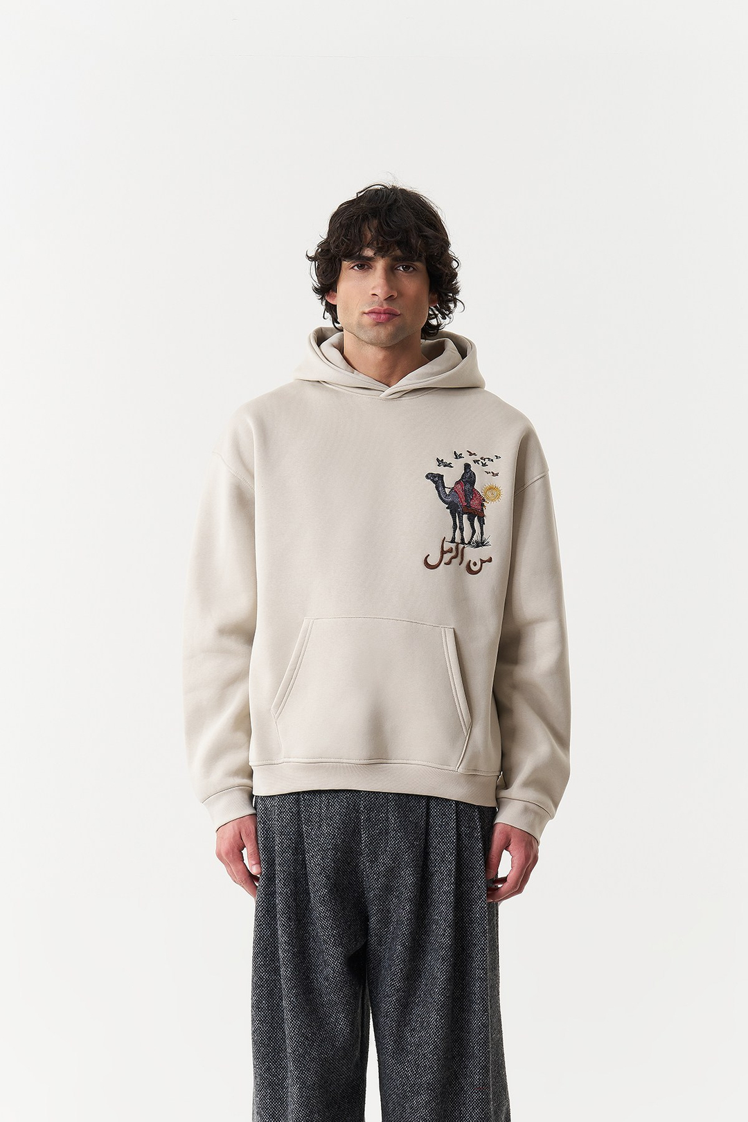 Nomadic Horizon Oversize Erkek Sweatshirt Stone