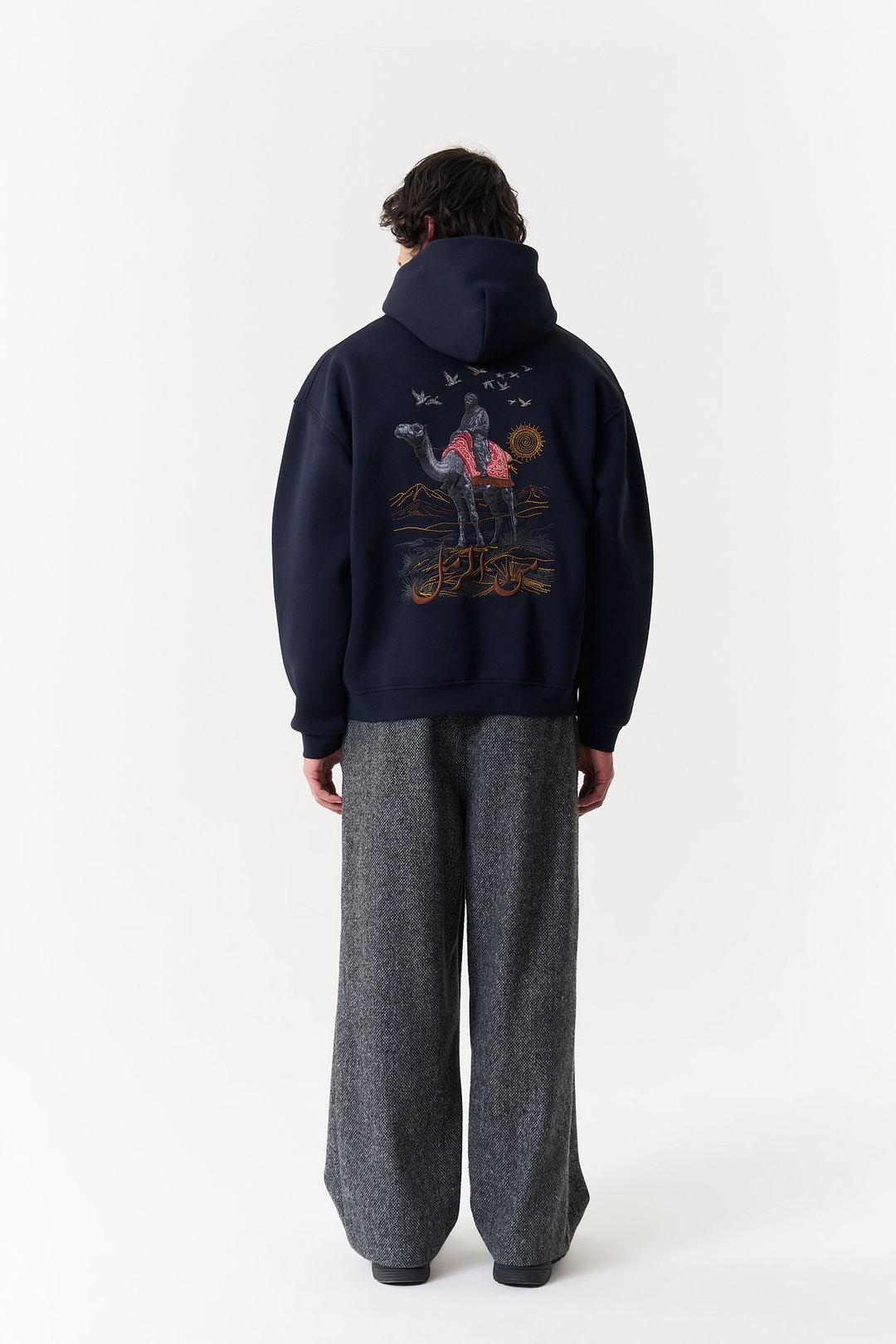 Nomadic Horizon Oversize Erkek Sweatshirt Lacivert