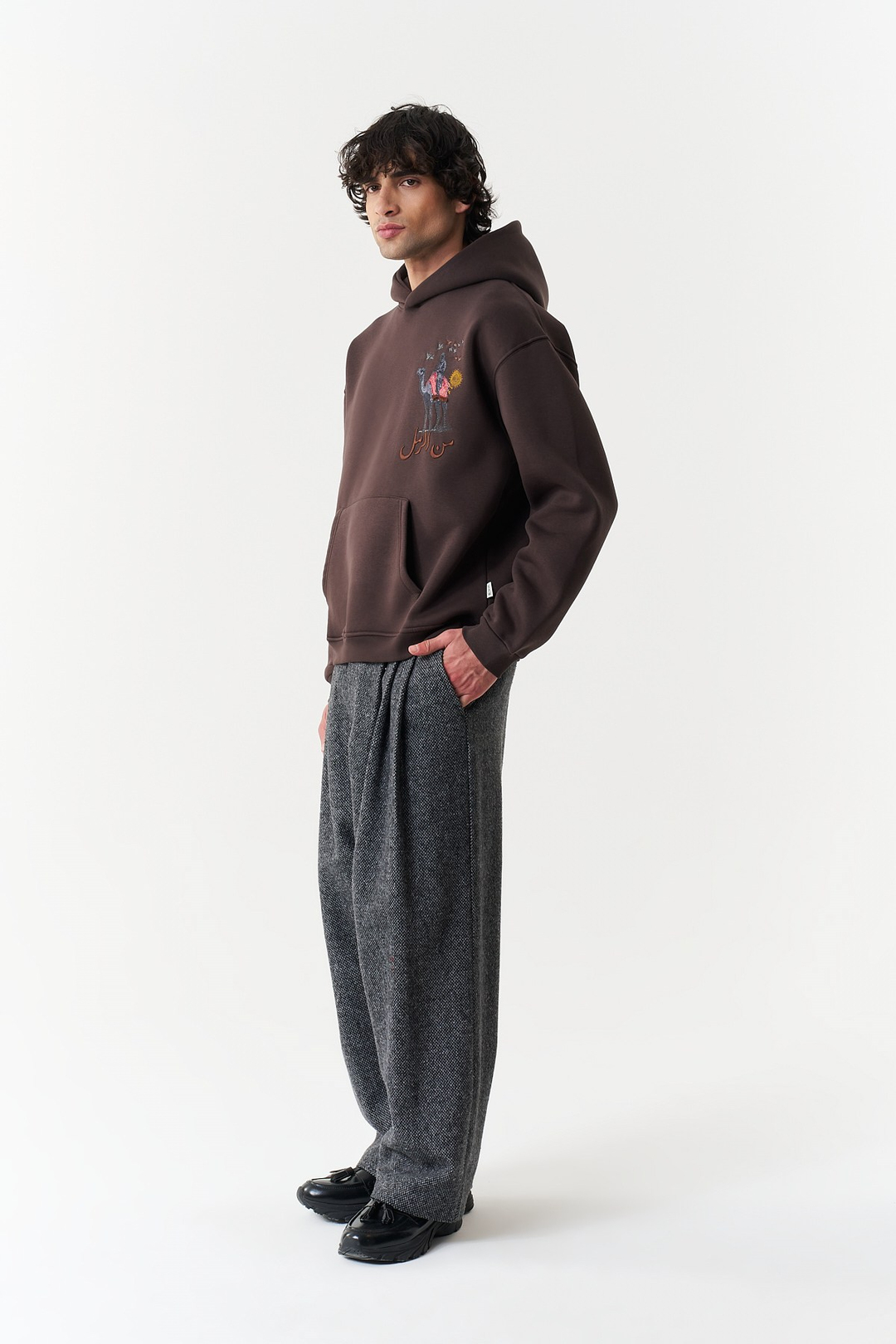 Nomadic Horizon Oversize Erkek Sweatshirt Kahverengi