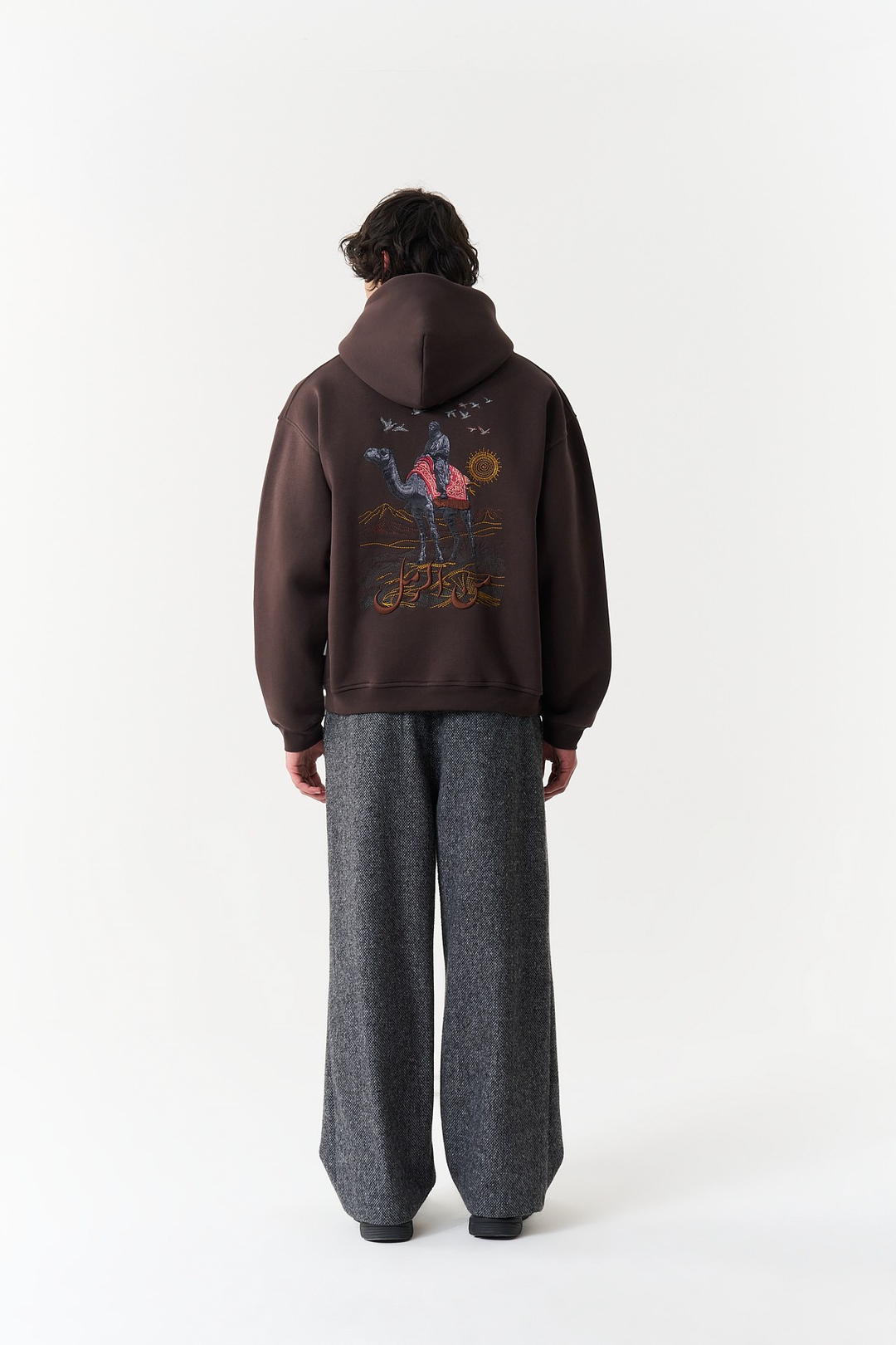 Nomadic Horizon Oversize Erkek Sweatshirt Kahverengi
