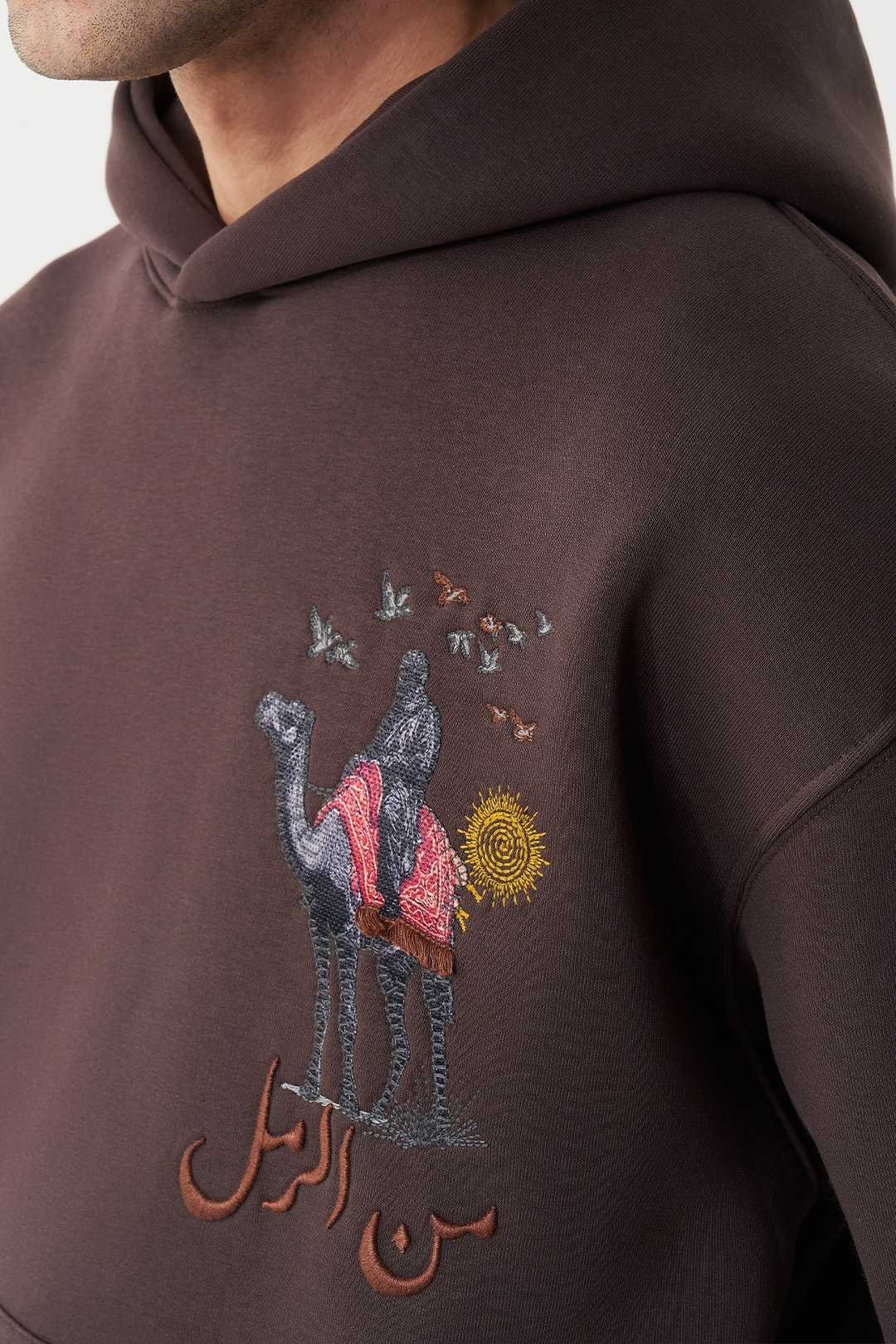 Nomadic Horizon Oversize Erkek Sweatshirt Kahverengi