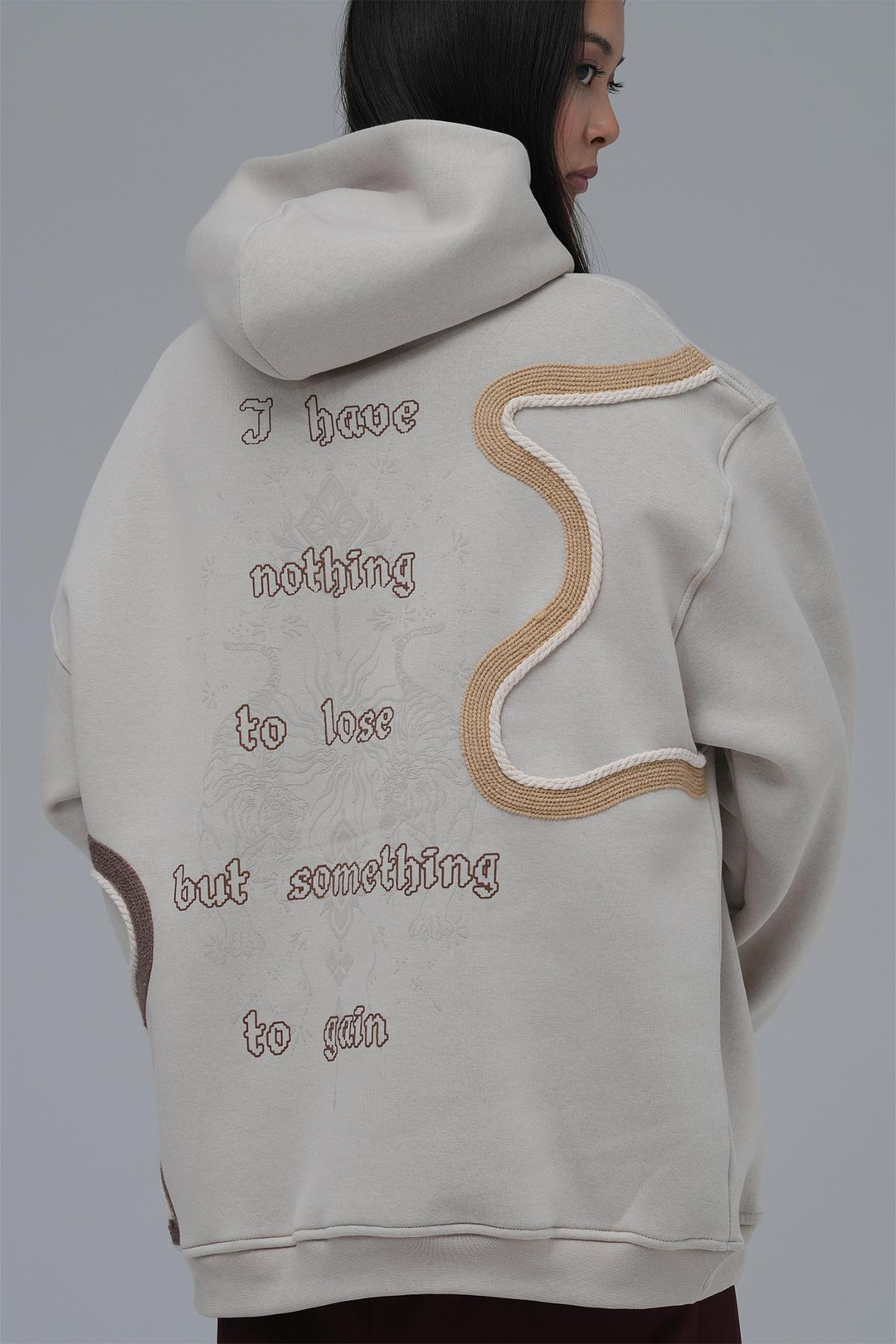 Nothing to Lose Oversize Sweatshirt Kadın Stone