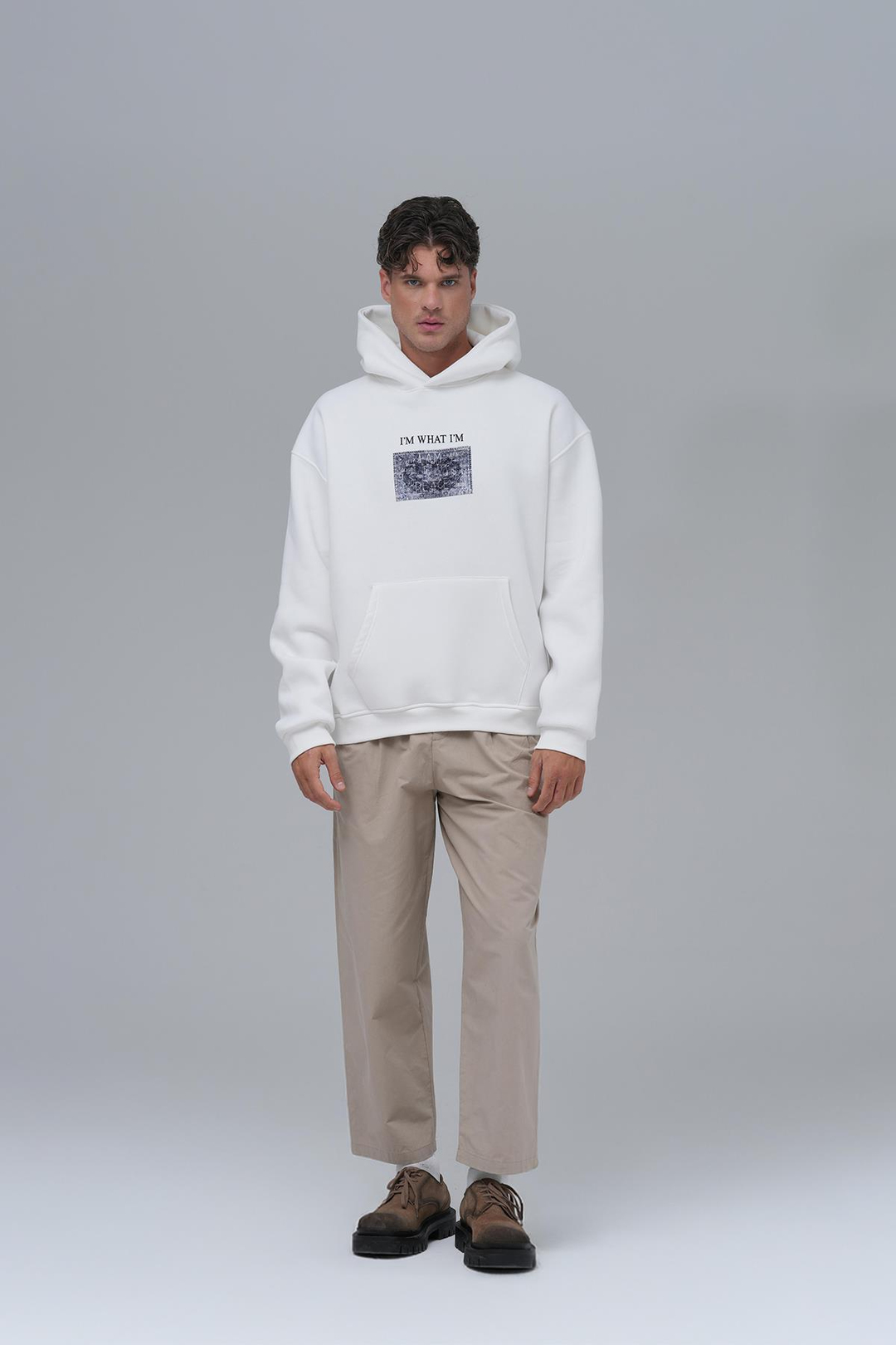 Now Manifesto Oversize Sweatshirt Erkek Ekru
