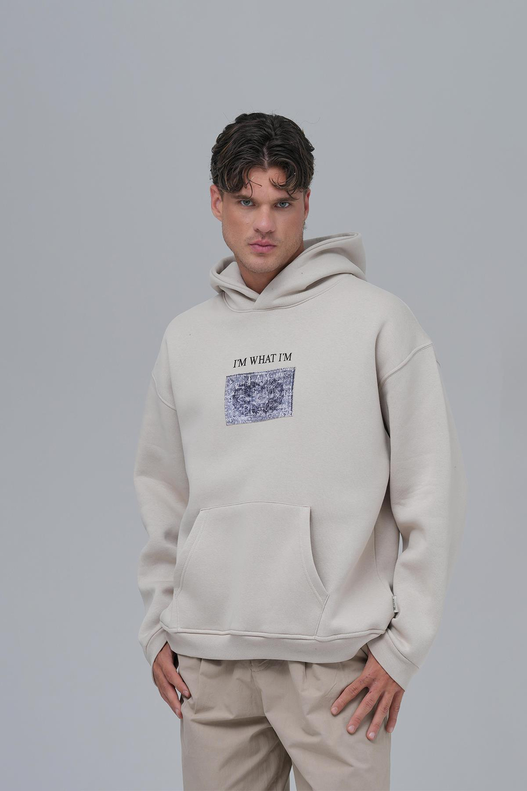 Now Manifesto Oversize Sweatshirt Erkek Stone