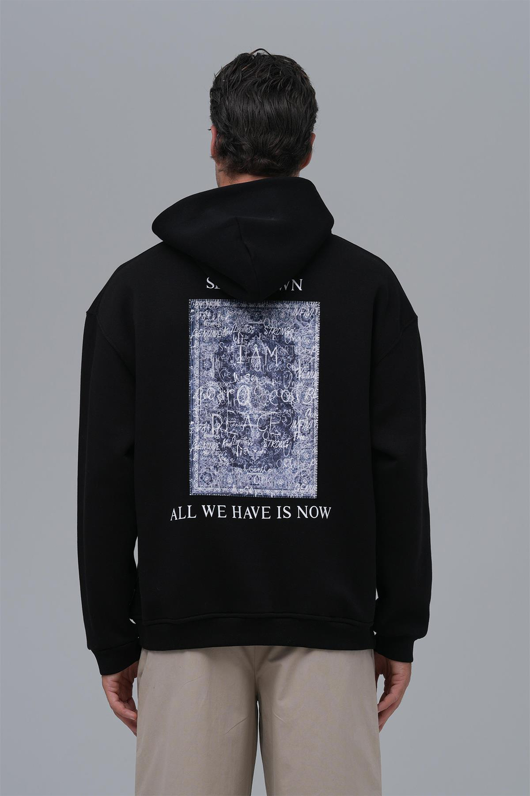 Now Manifesto Oversize Sweatshirt Erkek Siyah