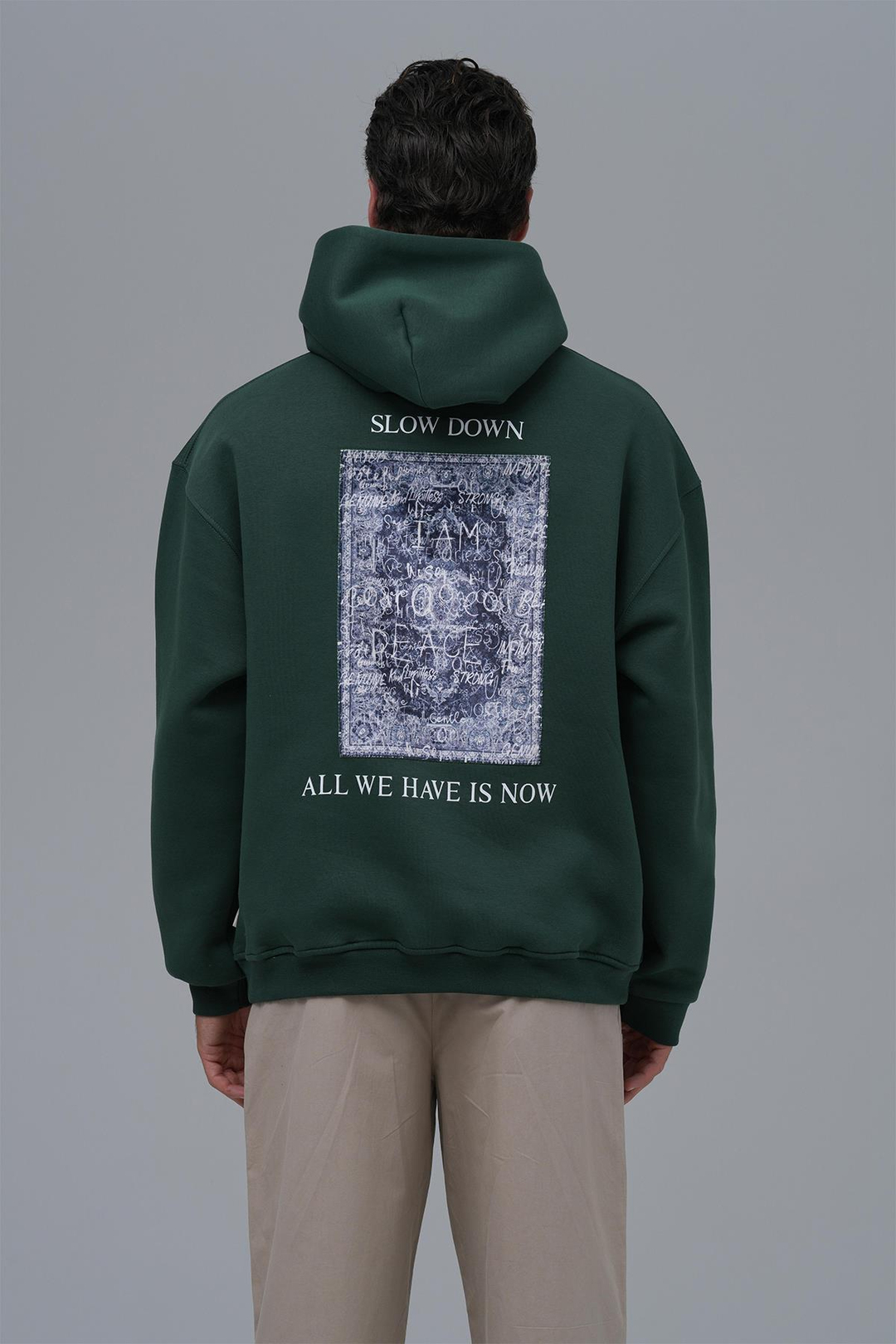 Now Manifesto Oversize Sweatshirt Erkek Yeşil