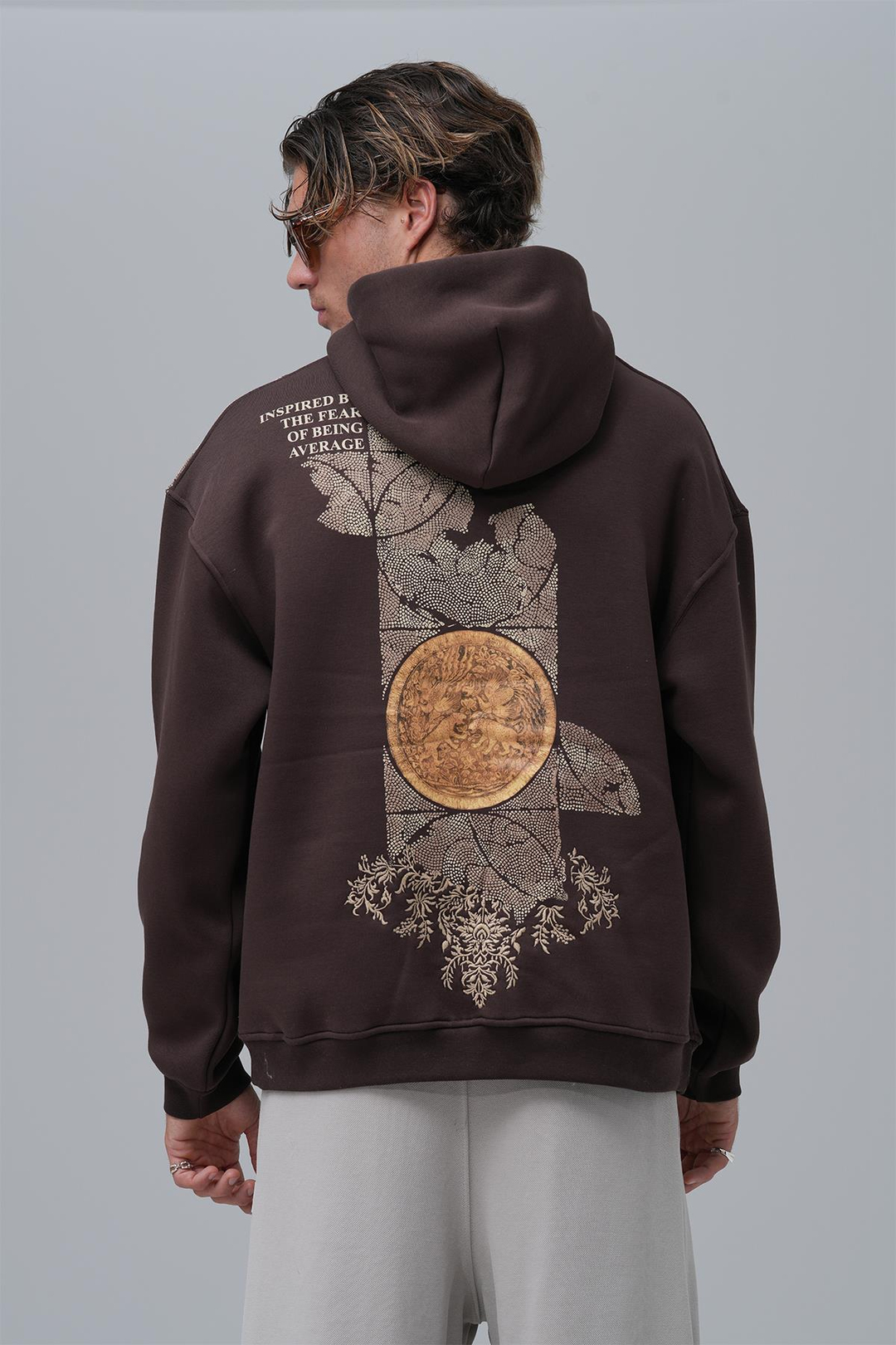 Realistic Oversize Sweatshirt Erkek Kahverengi