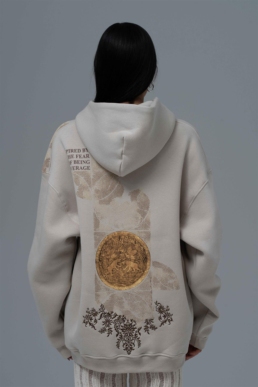 Realistic Oversize Sweatshirt Kadın Ekru