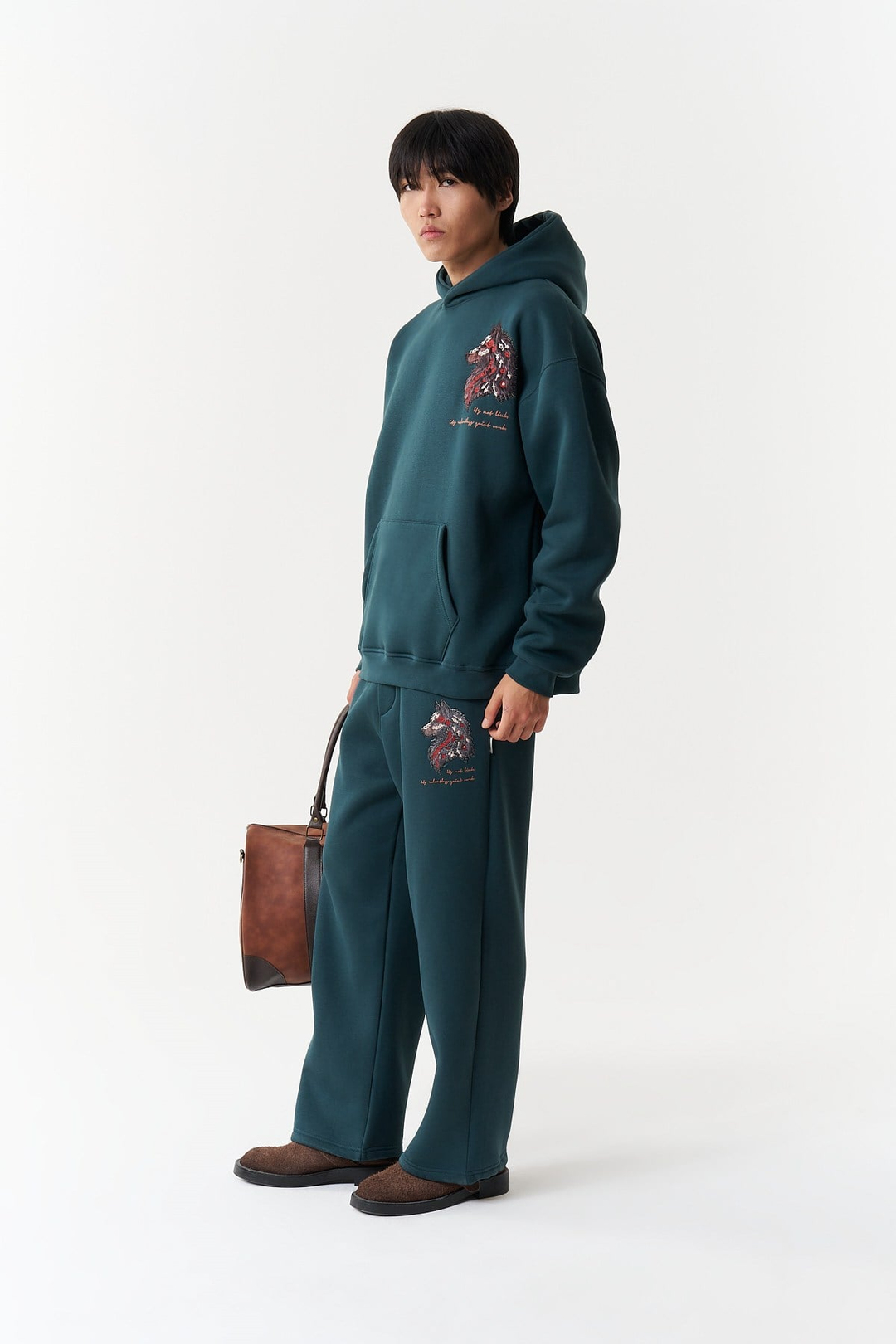 Relentless Instinct Oversize Erkek Sweatshirt Forest Yeşili