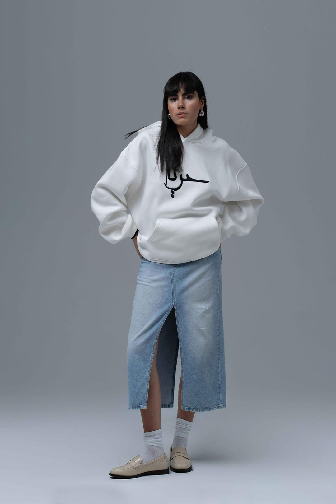 Roots & Freedom Oversize Sweatshirt Kadın Taş
