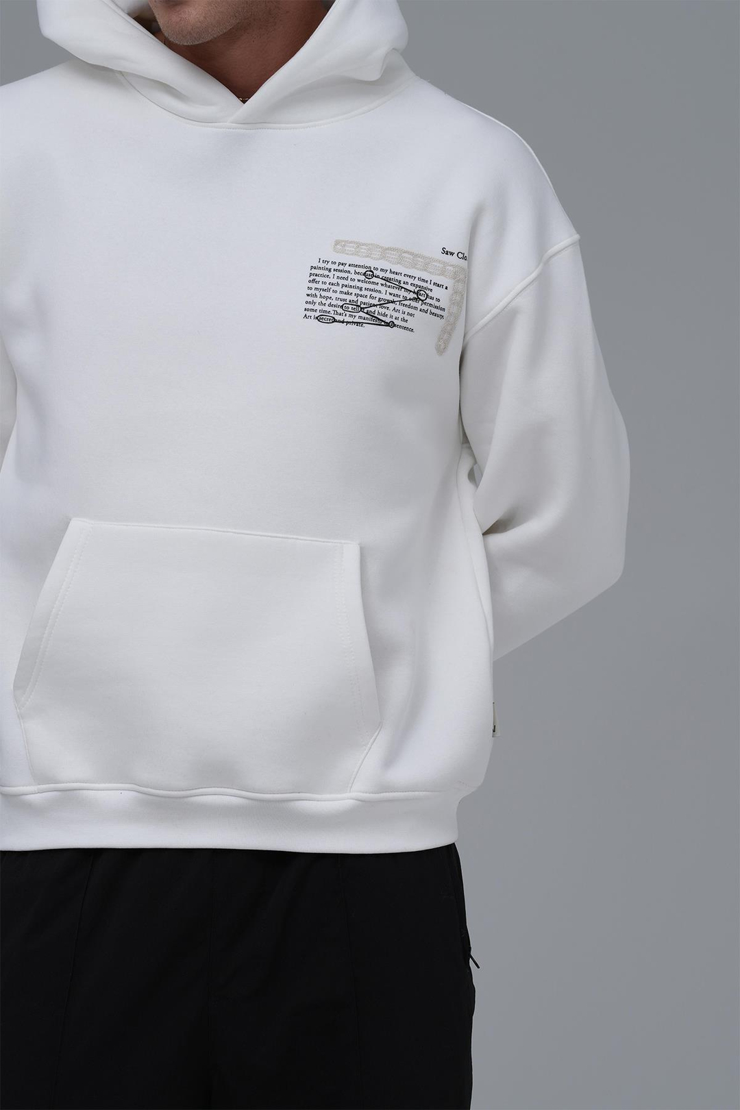 Sacred Geometry Oversize Sweatshirt Erkek Ekru