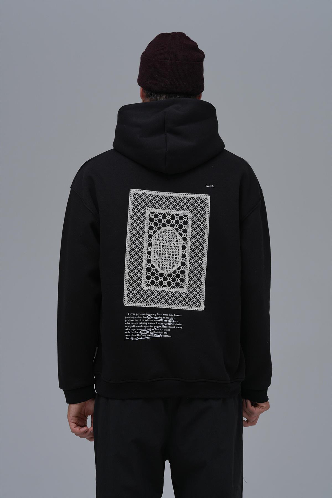 Sacred Geometry Oversize Sweatshirt Erkek Siyah
