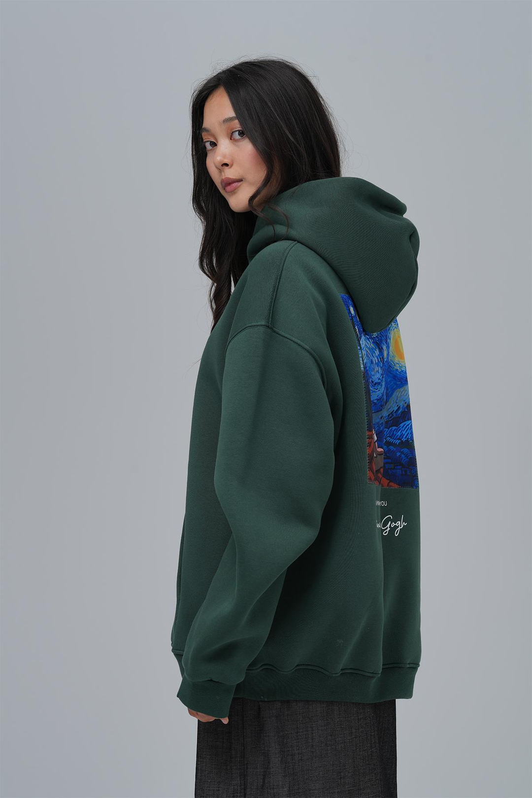 Shining Stars Oversize Sweatshirt Kadın Yeşil