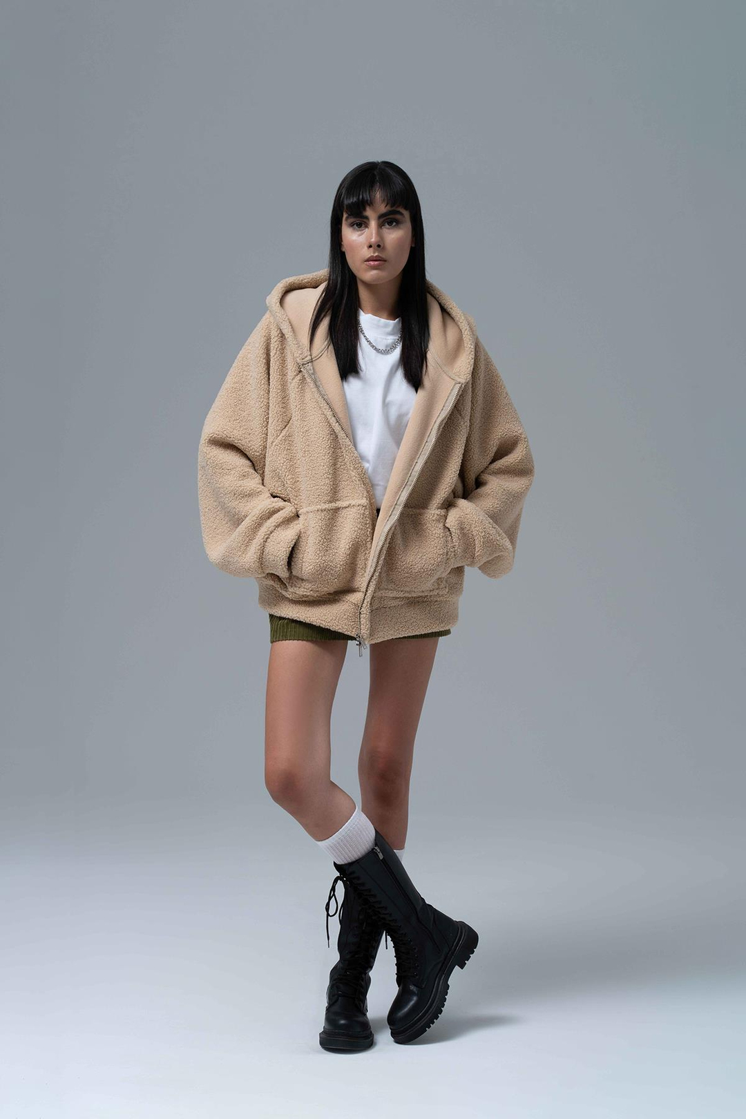 Soft Haven Oversize Welsoft Sweatshirt Kadın Bej