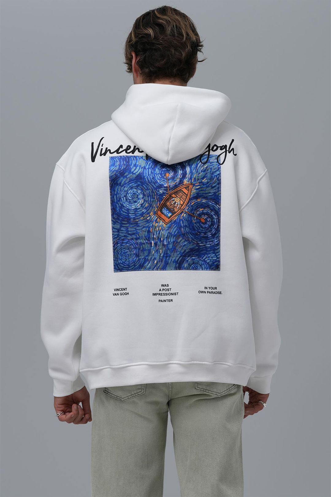 Starry Flow Oversize Sweatshirt Erkek Taş