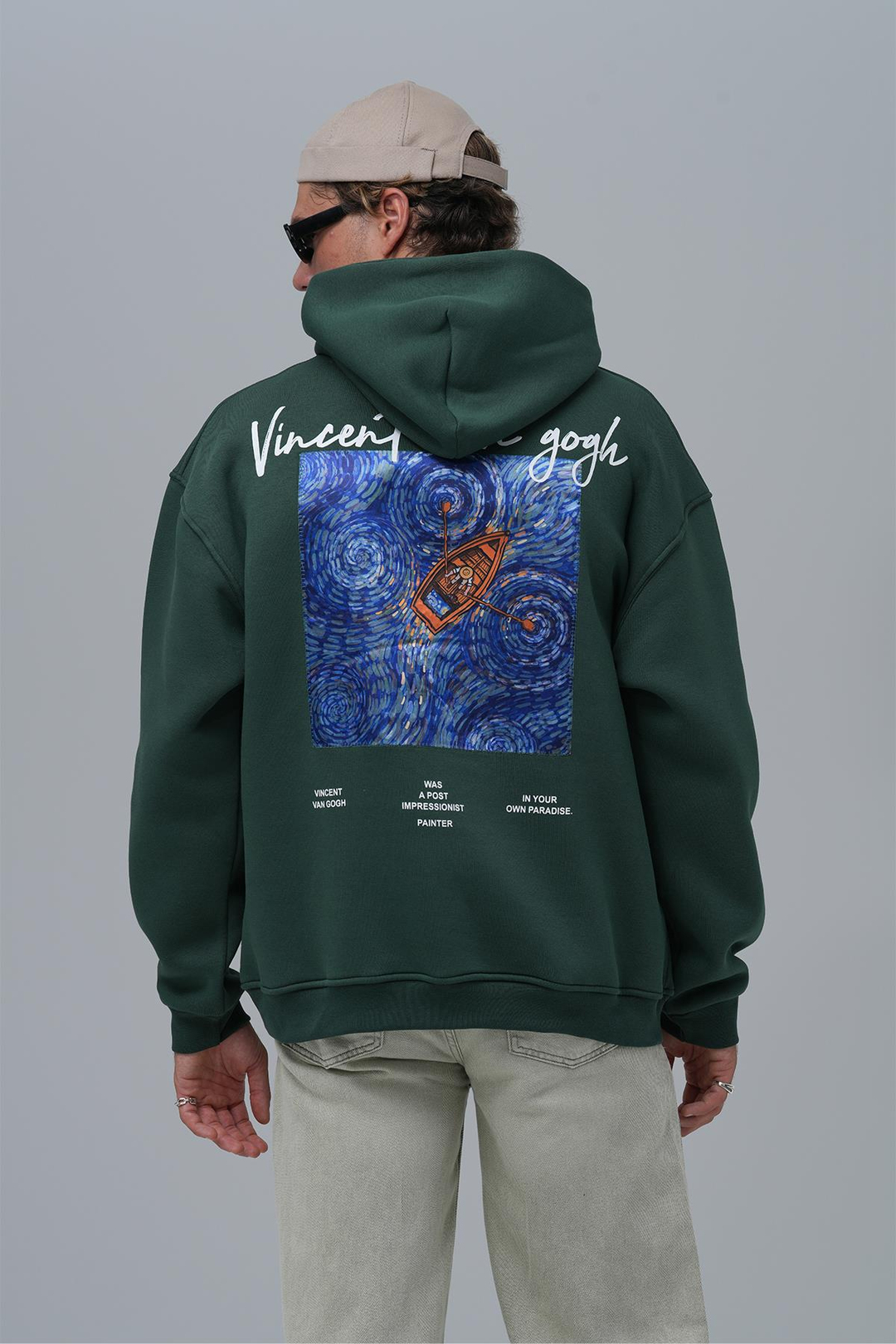 Starry Flow Oversize Sweatshirt Erkek Yeşil