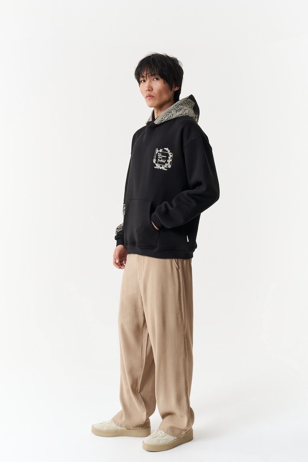 Threads of Majesty Oversize Erkek Sweatshirt Siyah