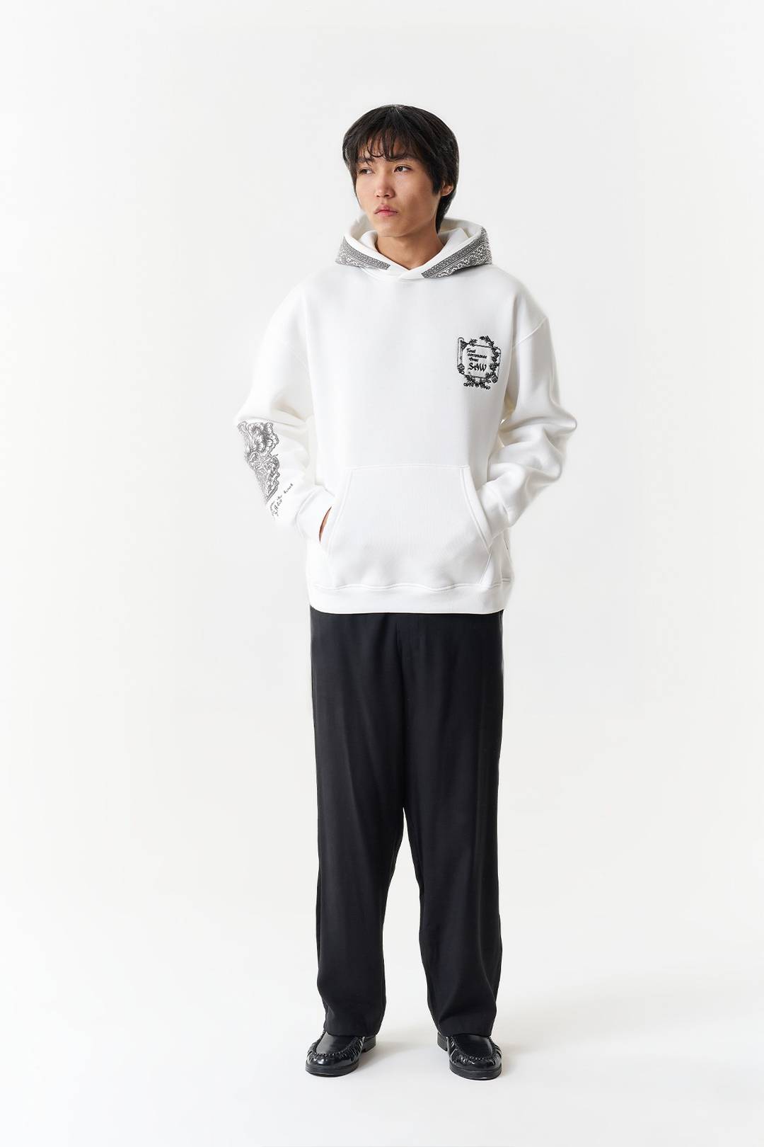 Threads of Majesty Oversize Erkek Sweatshirt Ekru