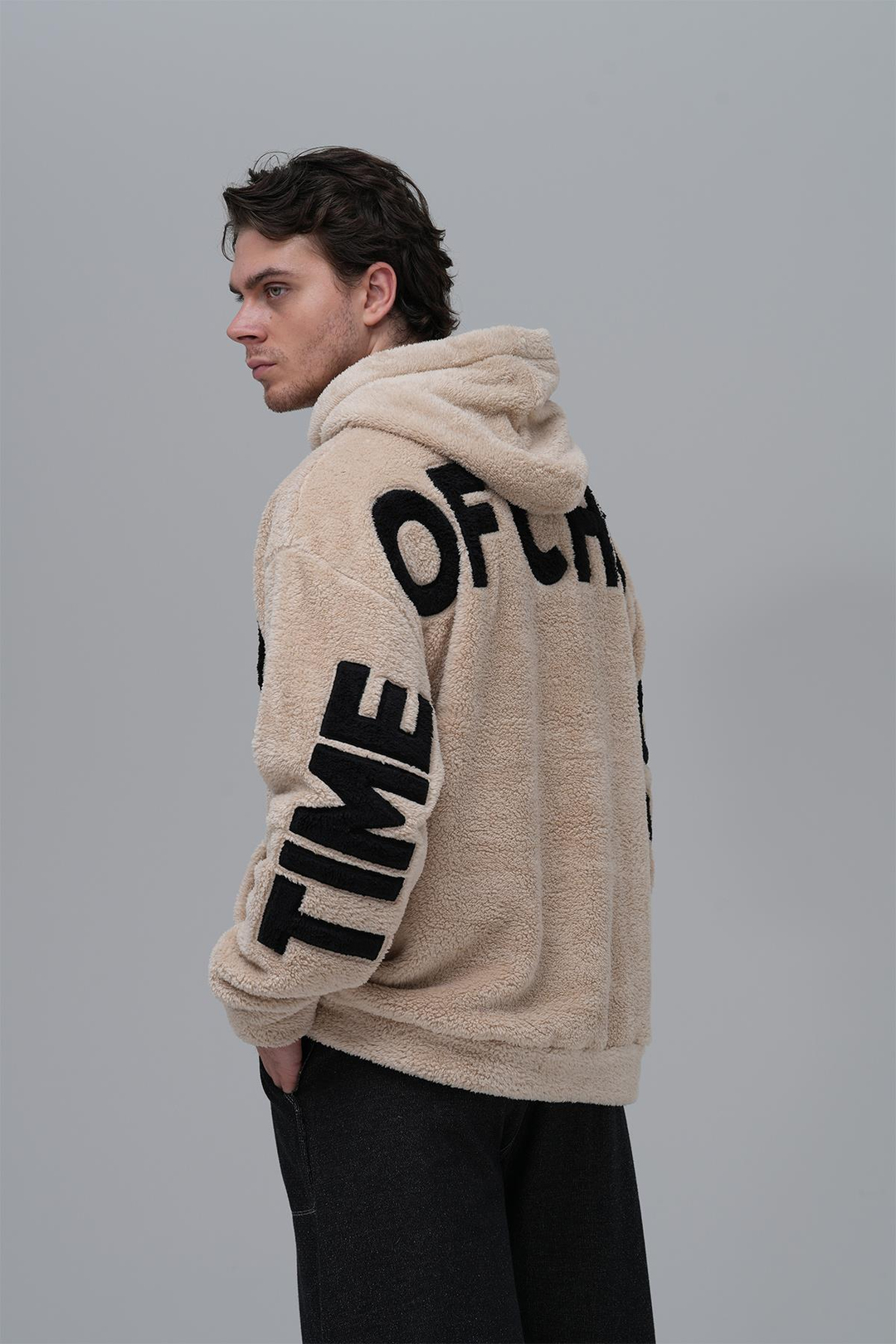 Time Of Choose Oversize Welsoft Sweatshirt Erkek Ekru