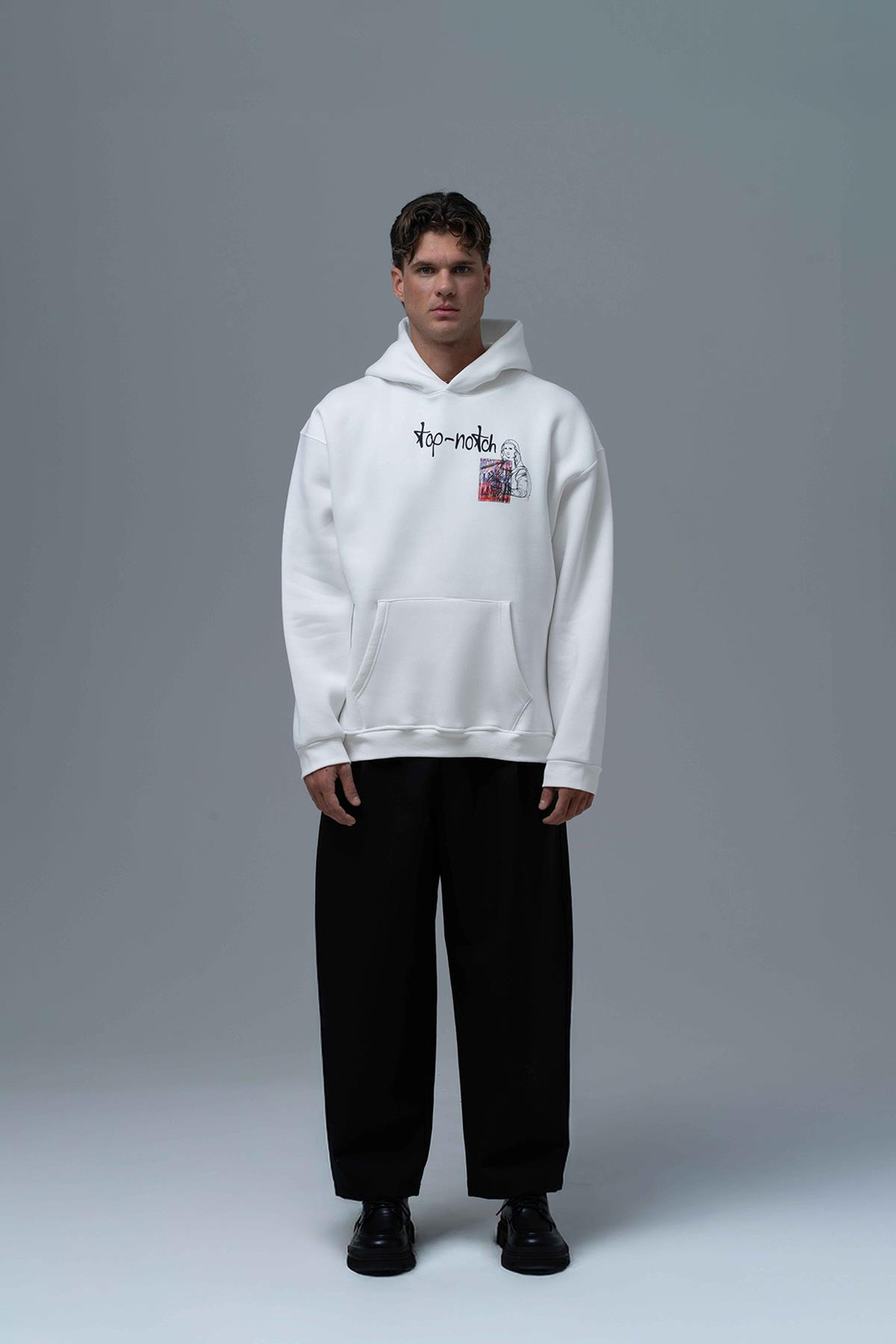 Top-Notch Oversize Sweatshirt Erkek Taş
