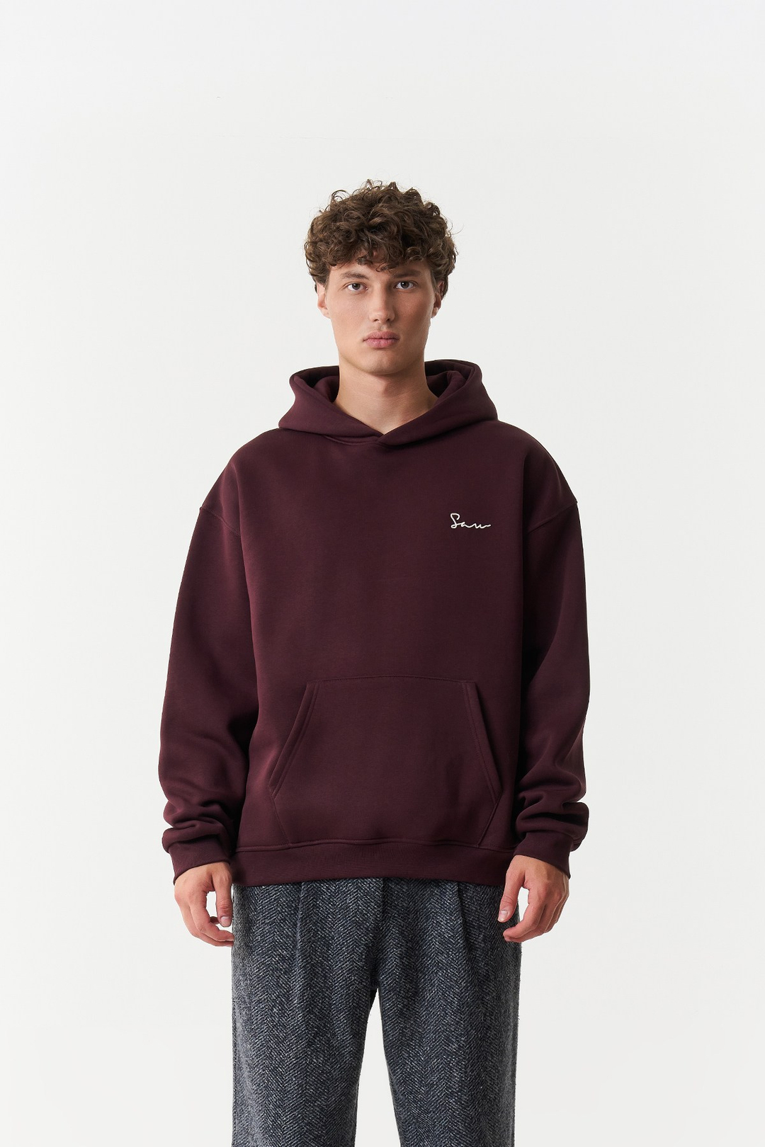 Unspoken Canvas Oversize Erkek Sweatshirt Mürdüm