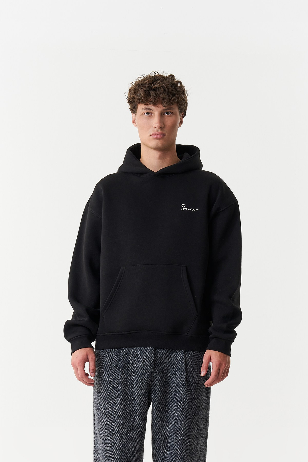 Unspoken Canvas Oversize Erkek Sweatshirt Siyah