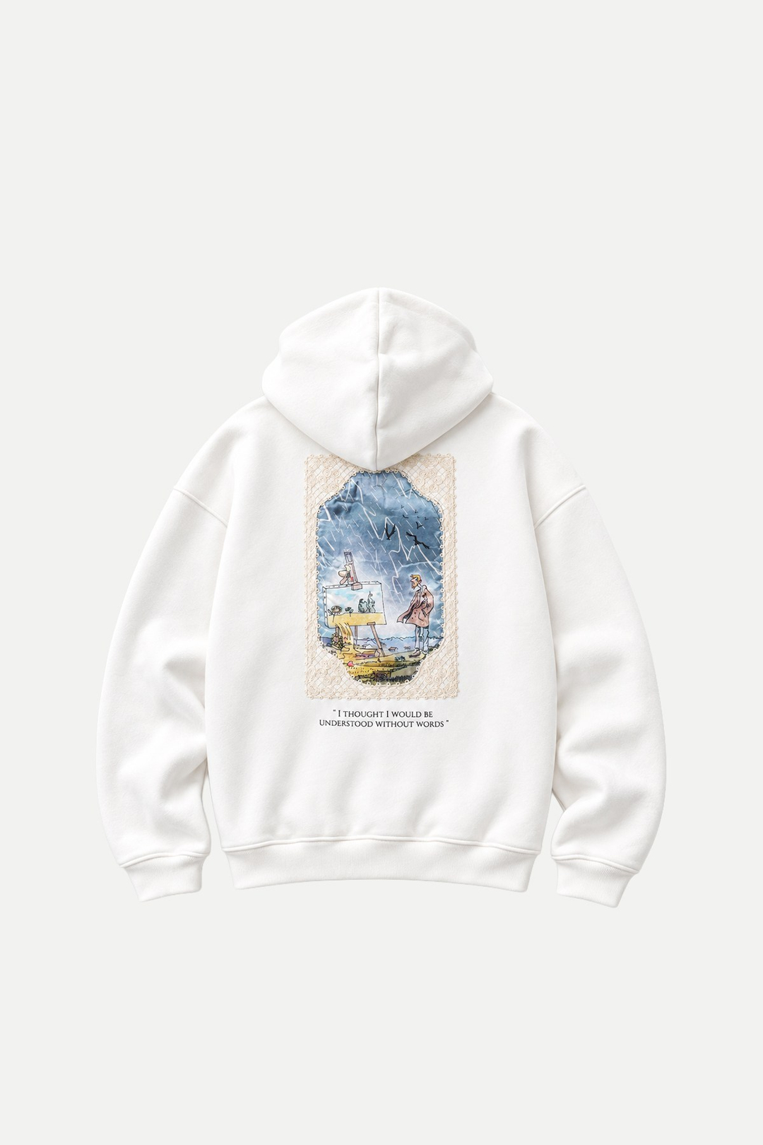 Unspoken Canvas Oversize Erkek Sweatshirt Ekru