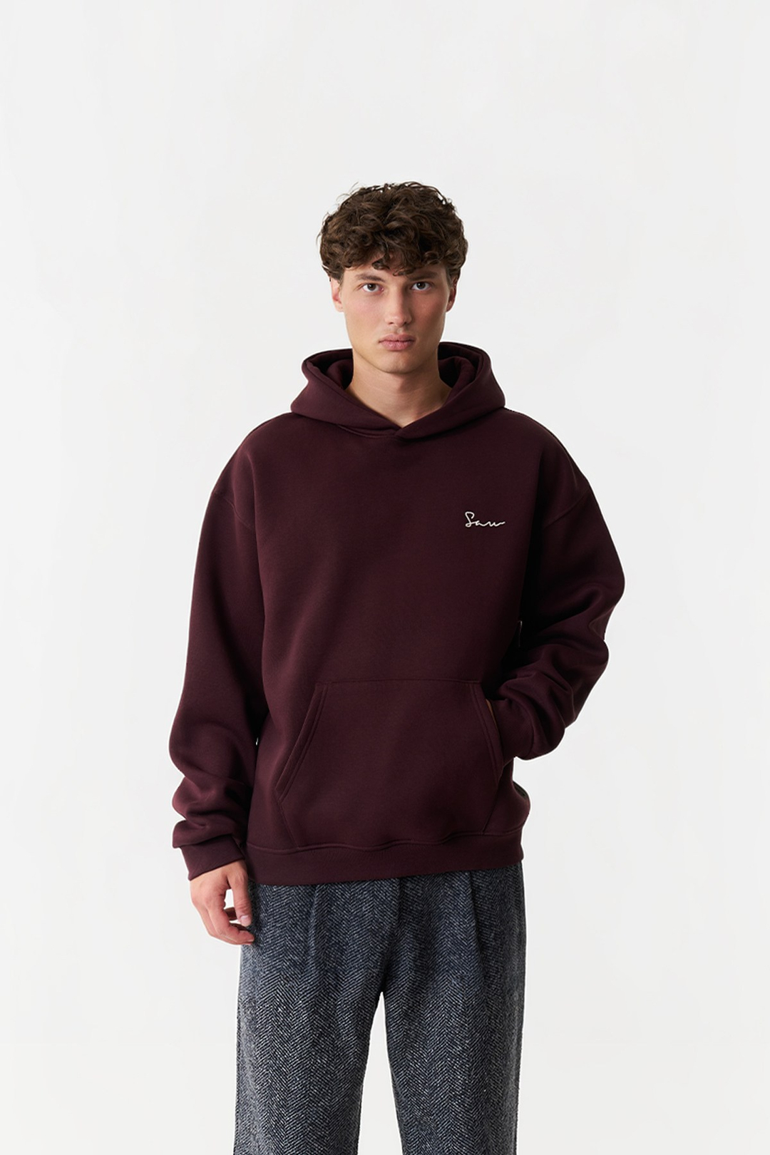 Unspoken Canvas Oversize Erkek Sweatshirt Mürdüm