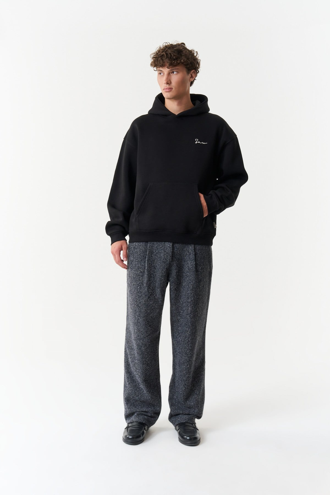 Unspoken Canvas Oversize Erkek Sweatshirt Siyah