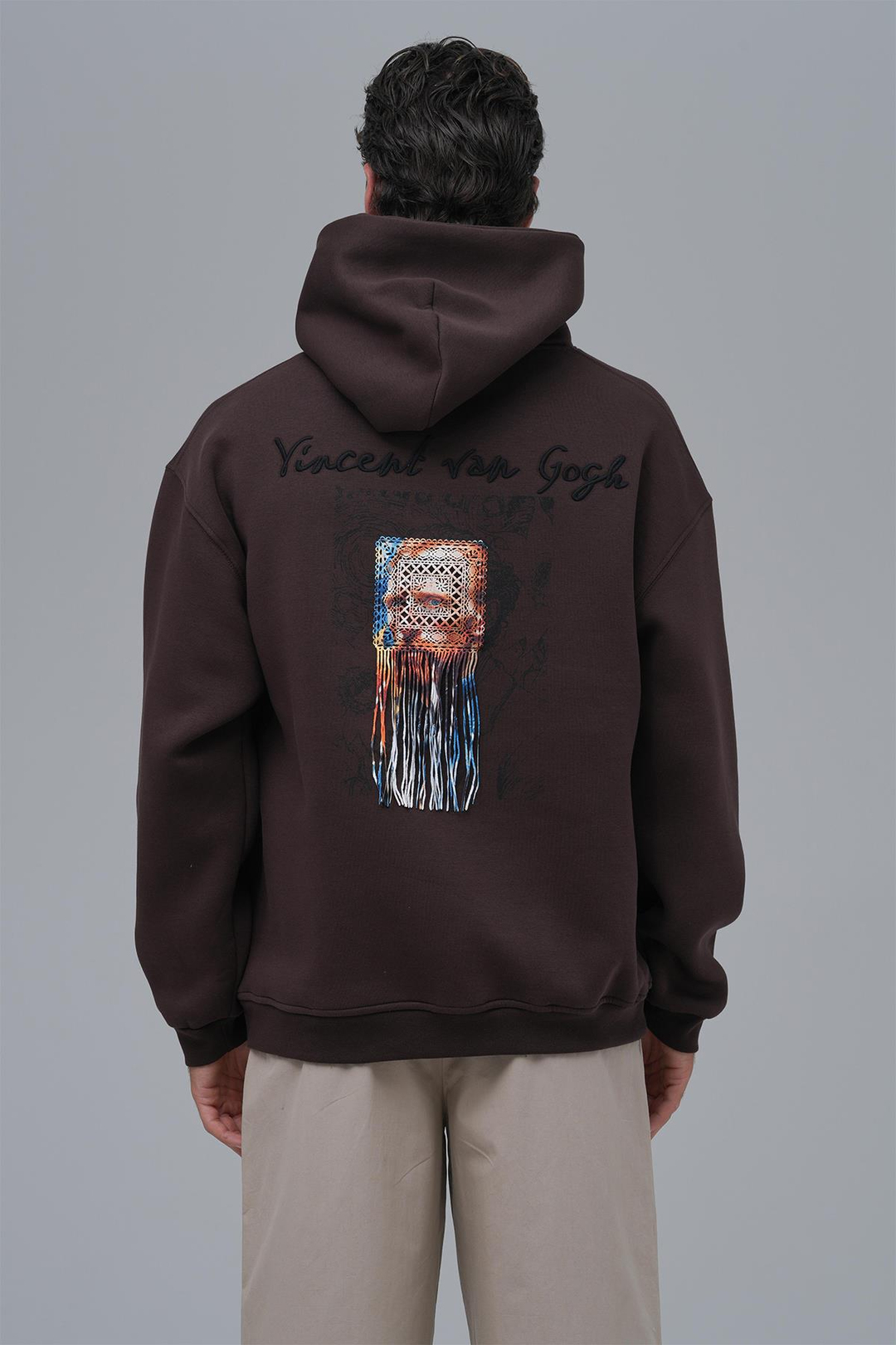 Van Gogh Threads Oversize Sweatshirt Erkek Kahverengi