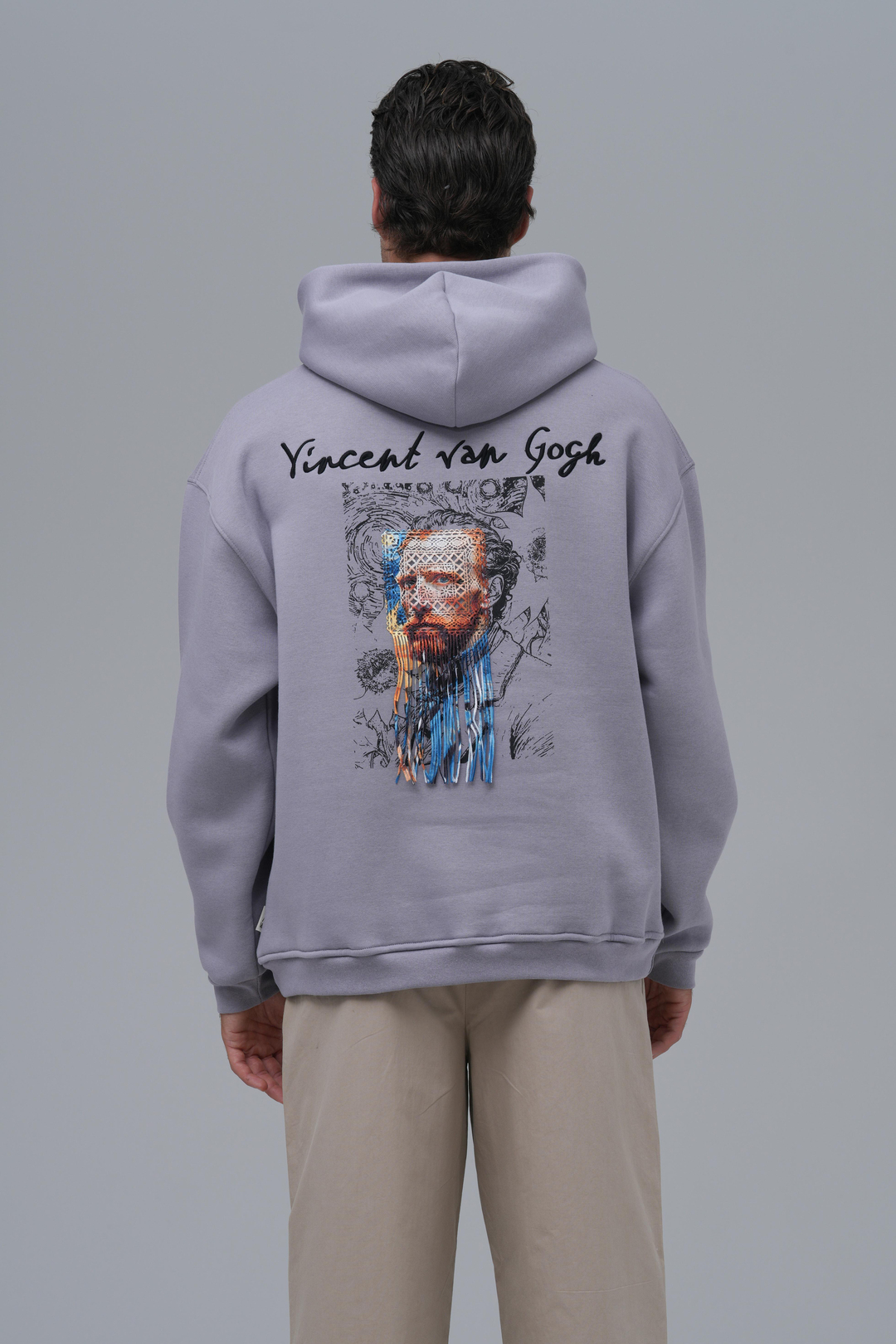 Van Gogh Threads Oversize Sweatshirt Erkek Gri