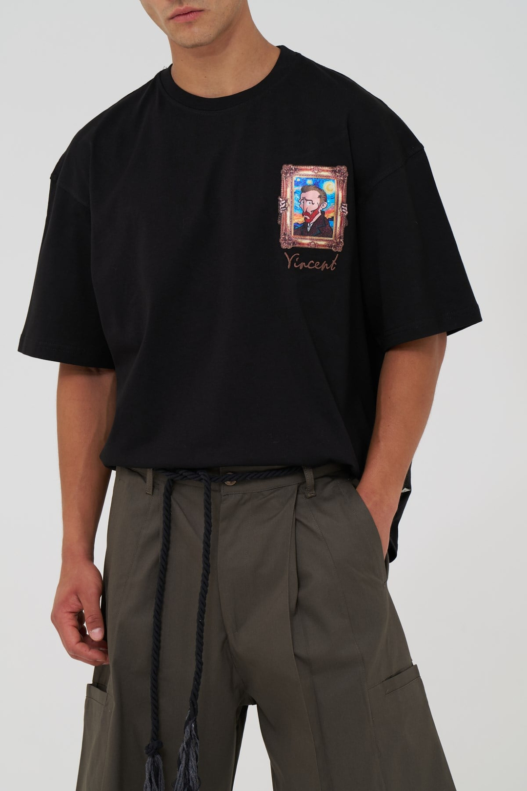 Vincent Canvas Tale Oversize Erkek Tişört Siyah