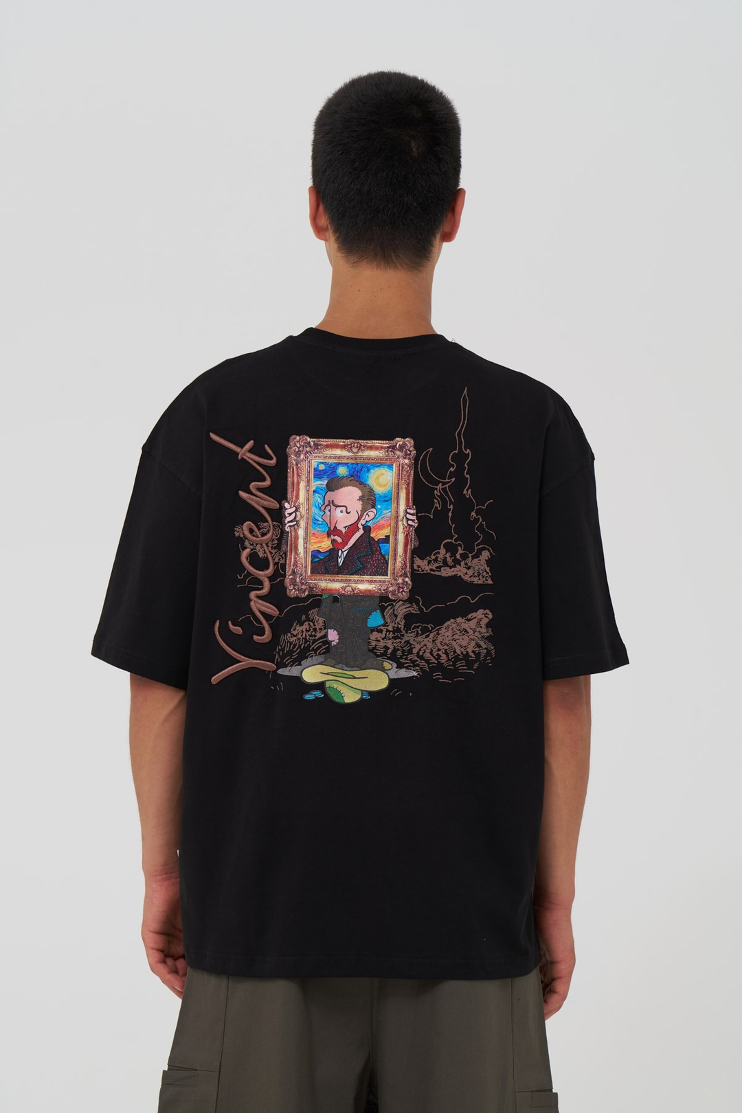 Vincent Canvas Tale Oversize Erkek Tişört Siyah
