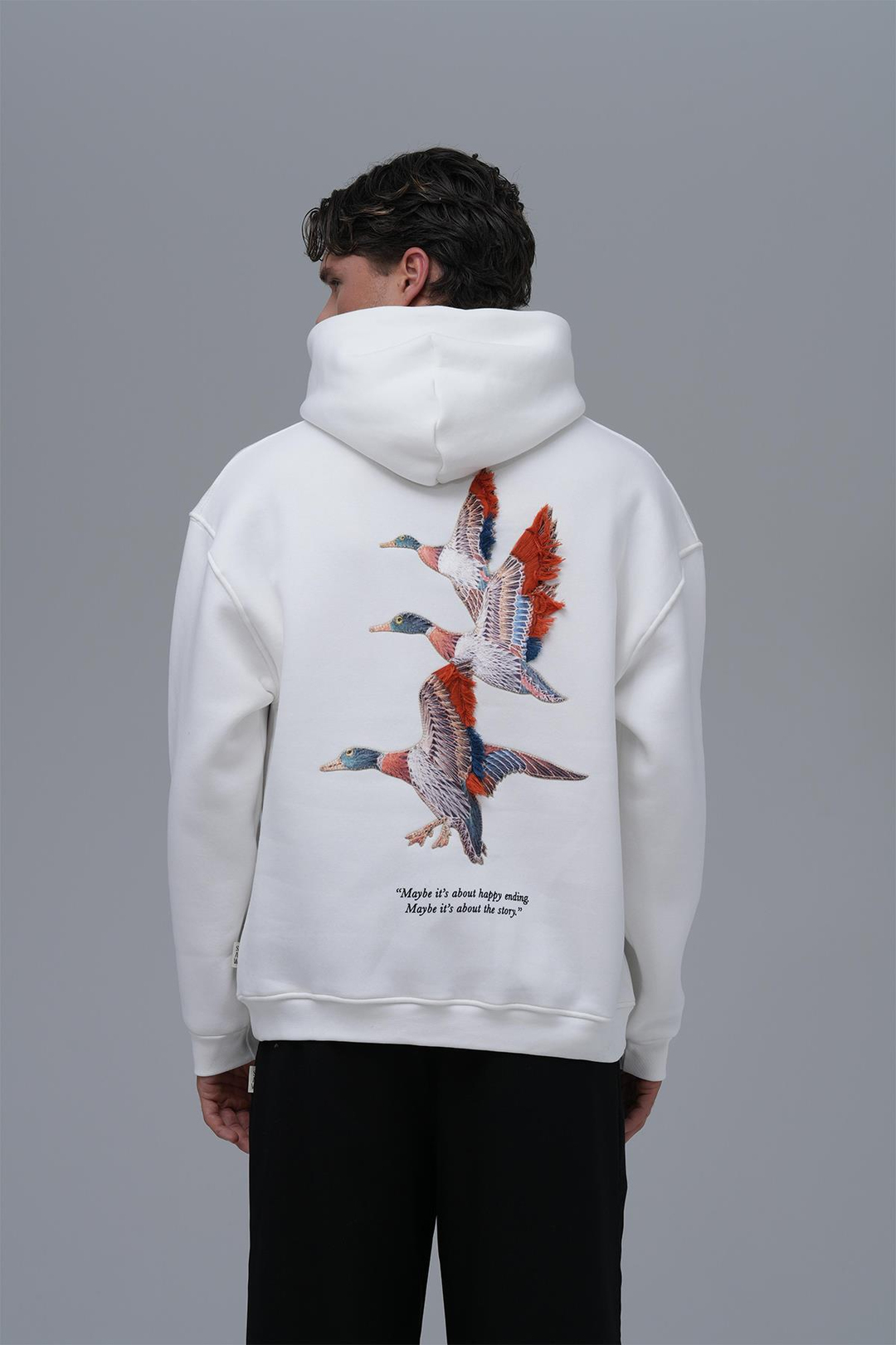 Wings Oversize Sweatshirt Erkek Ekru