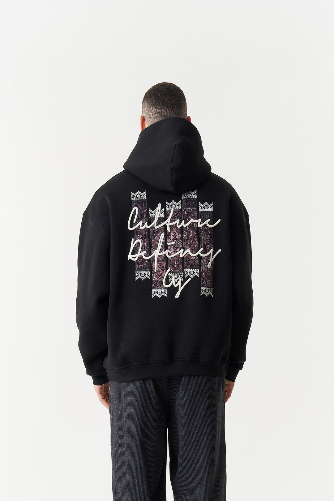 Woven Identity Oversize Erkek Sweatshirt Siyah