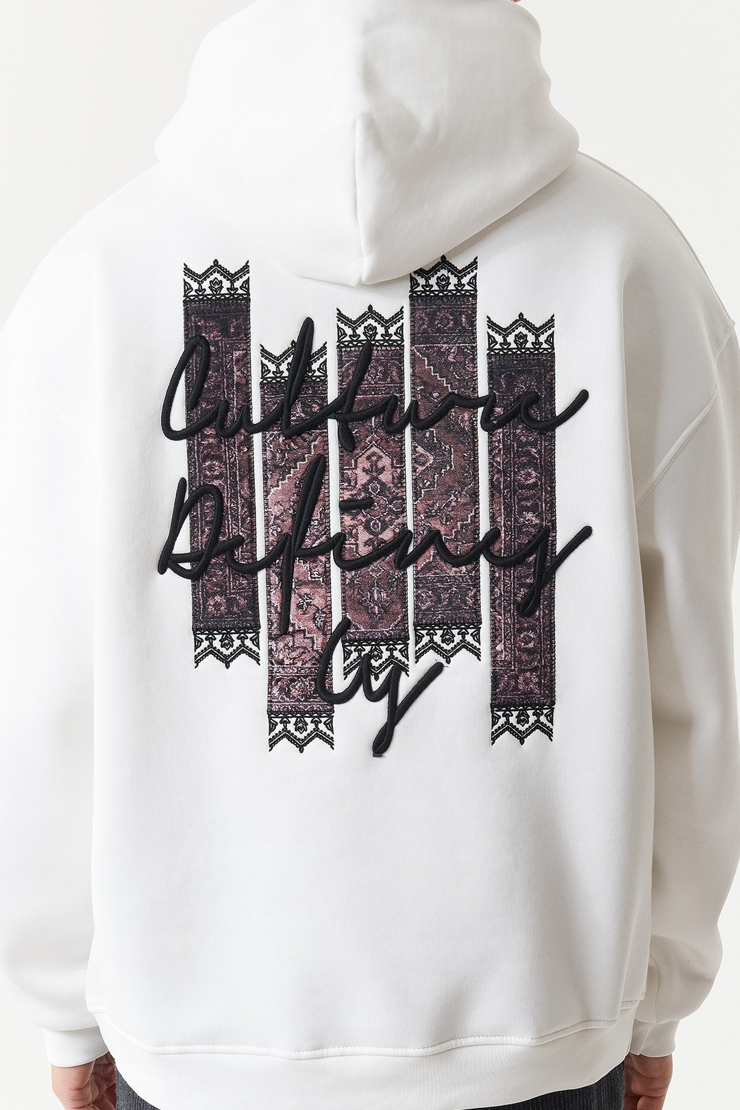Woven Identity Oversize Erkek Sweatshirt Ekru
