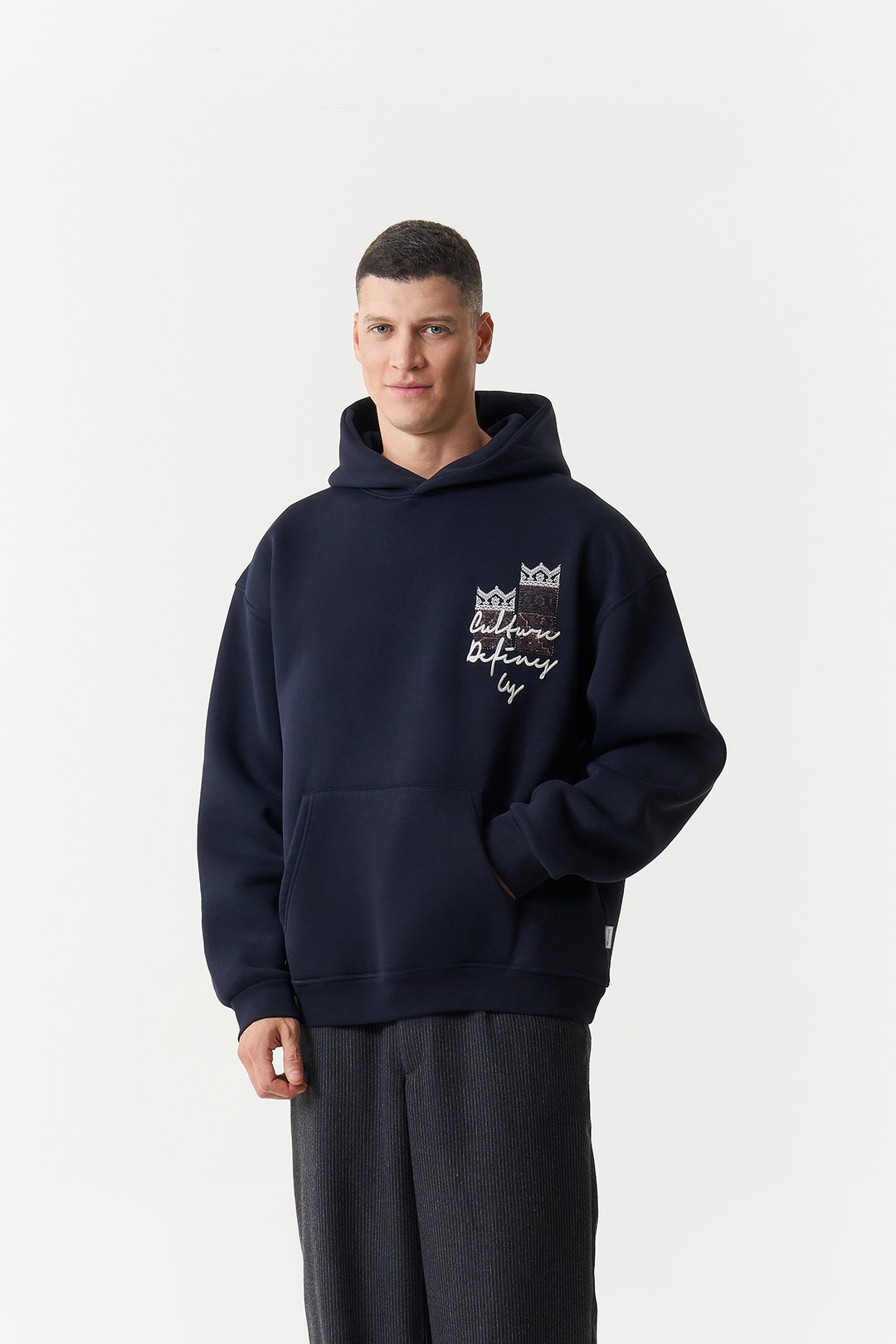 Woven Identity Oversize Erkek Sweatshirt Lacivert