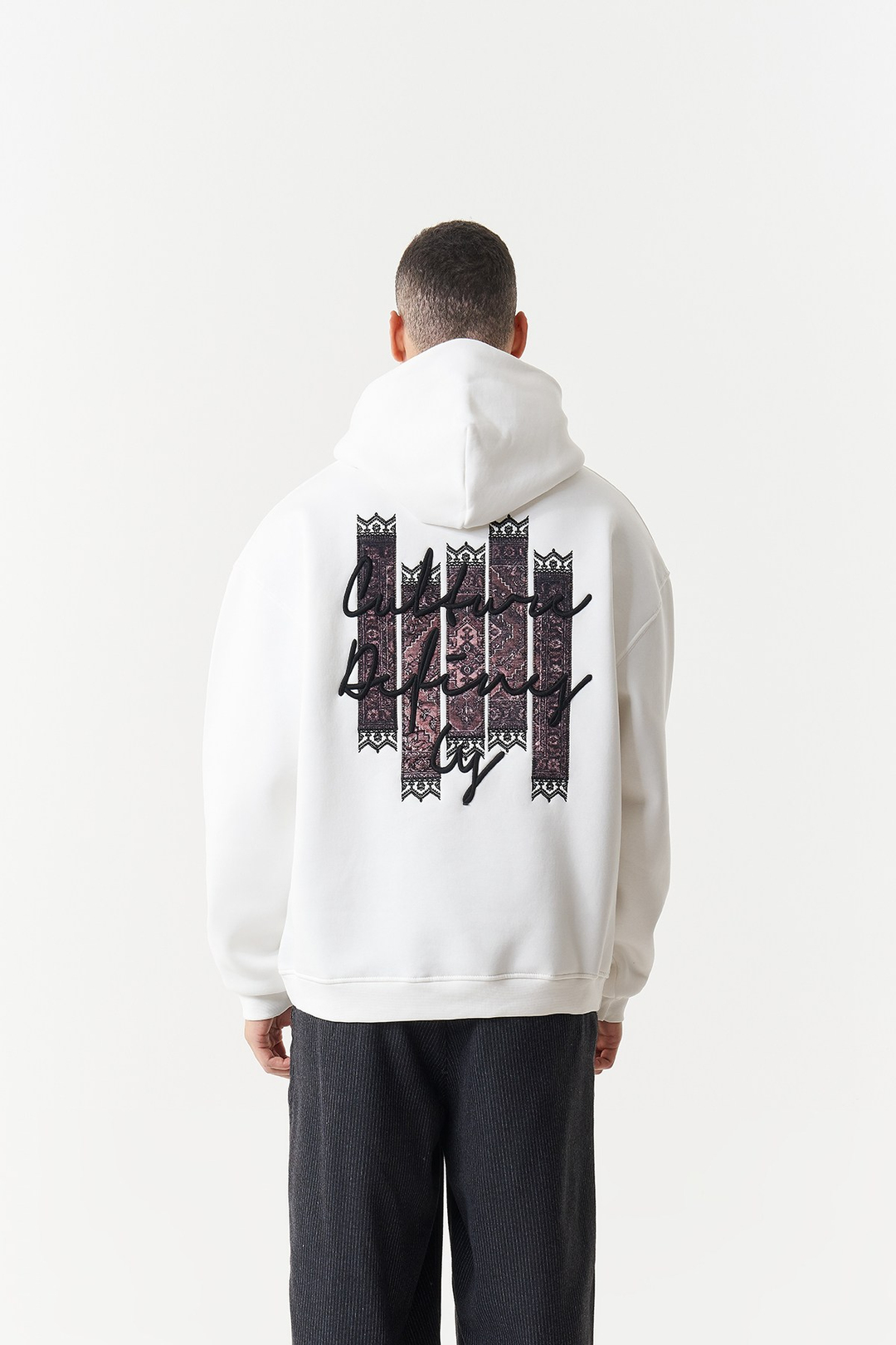 Woven Identity Oversize Erkek Sweatshirt Ekru