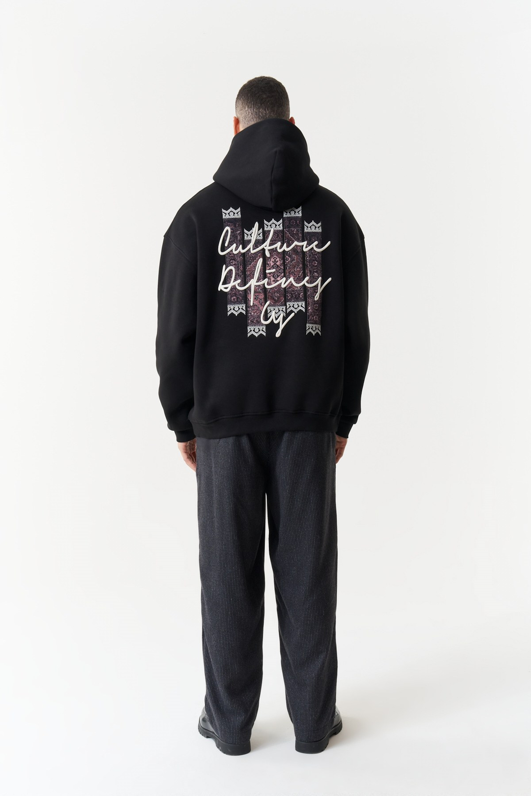 Woven Identity Oversize Erkek Sweatshirt Siyah