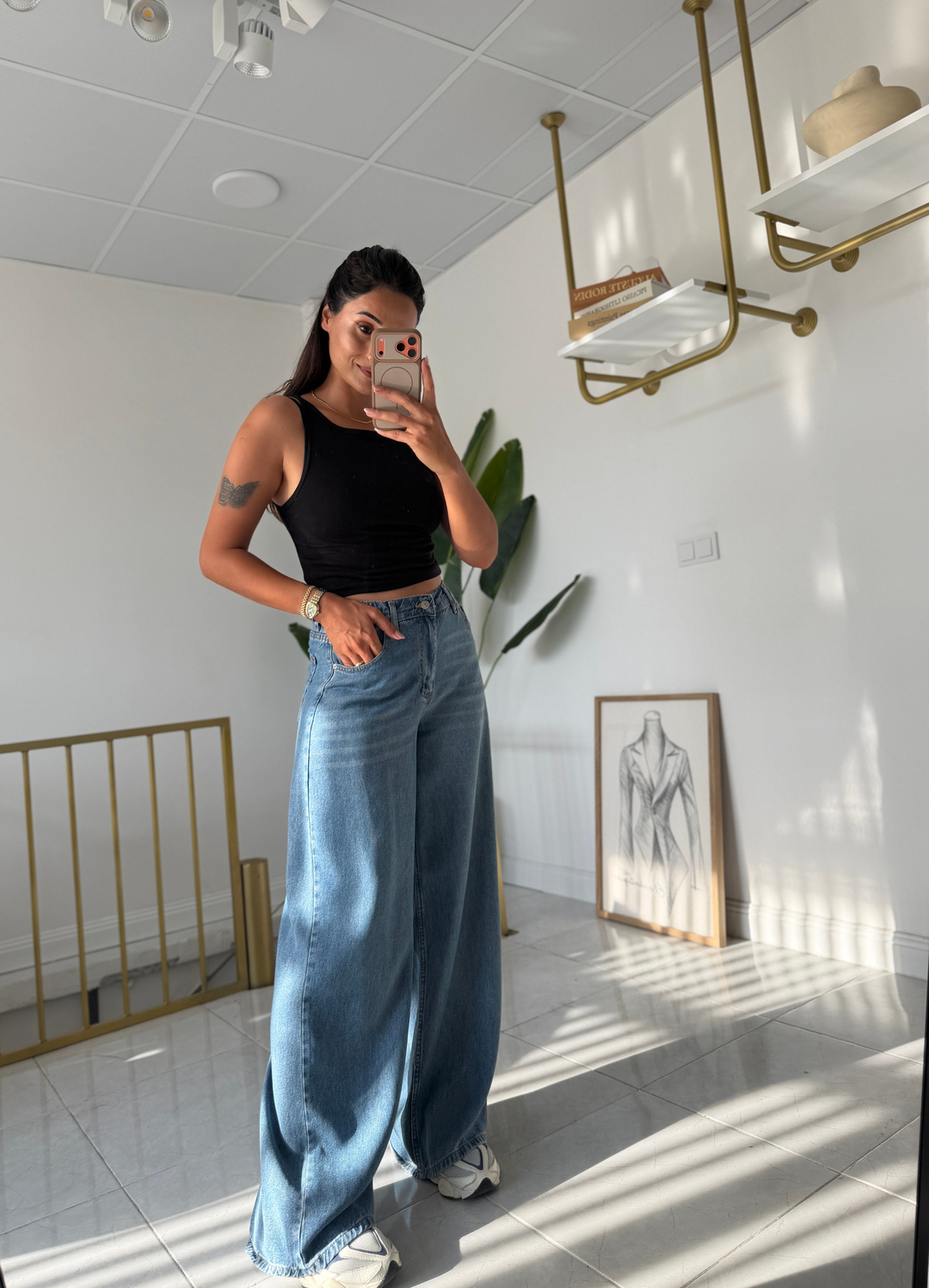 Beli Lastikli Tencel Jean