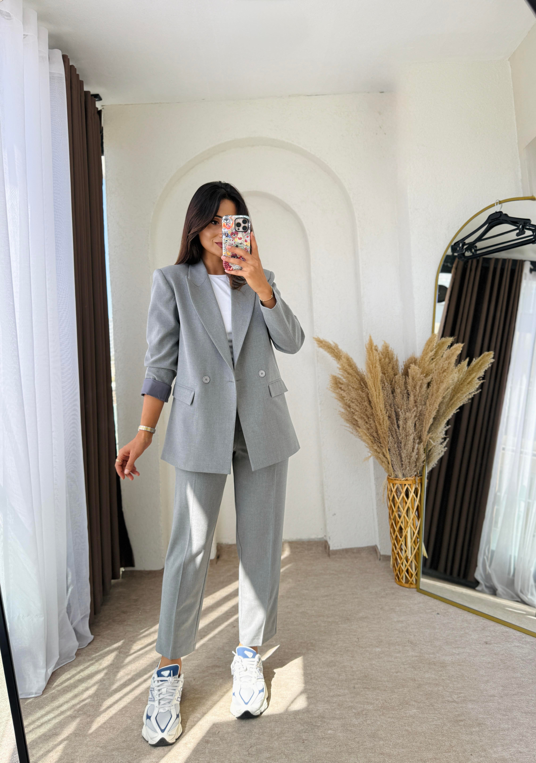Boyfit Business Takım Gri