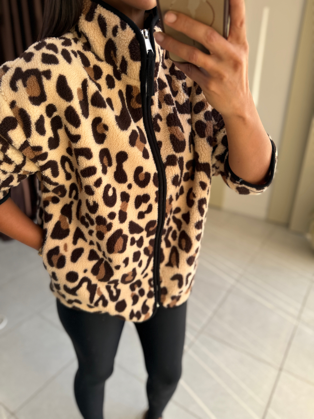 Desenli Peluş Ceket Leo