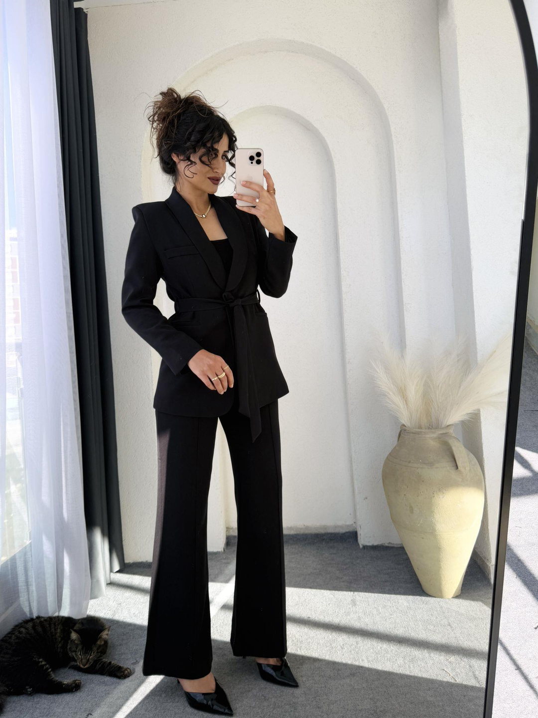 Kuşaklı Blazer Takım