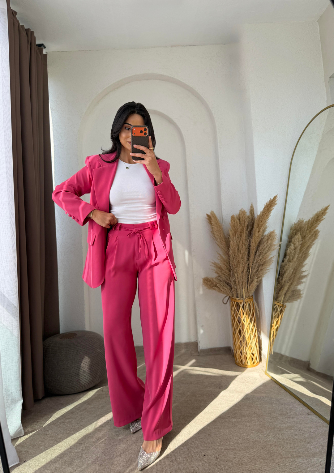 Modern Lyocell Takım Elbise Pembe