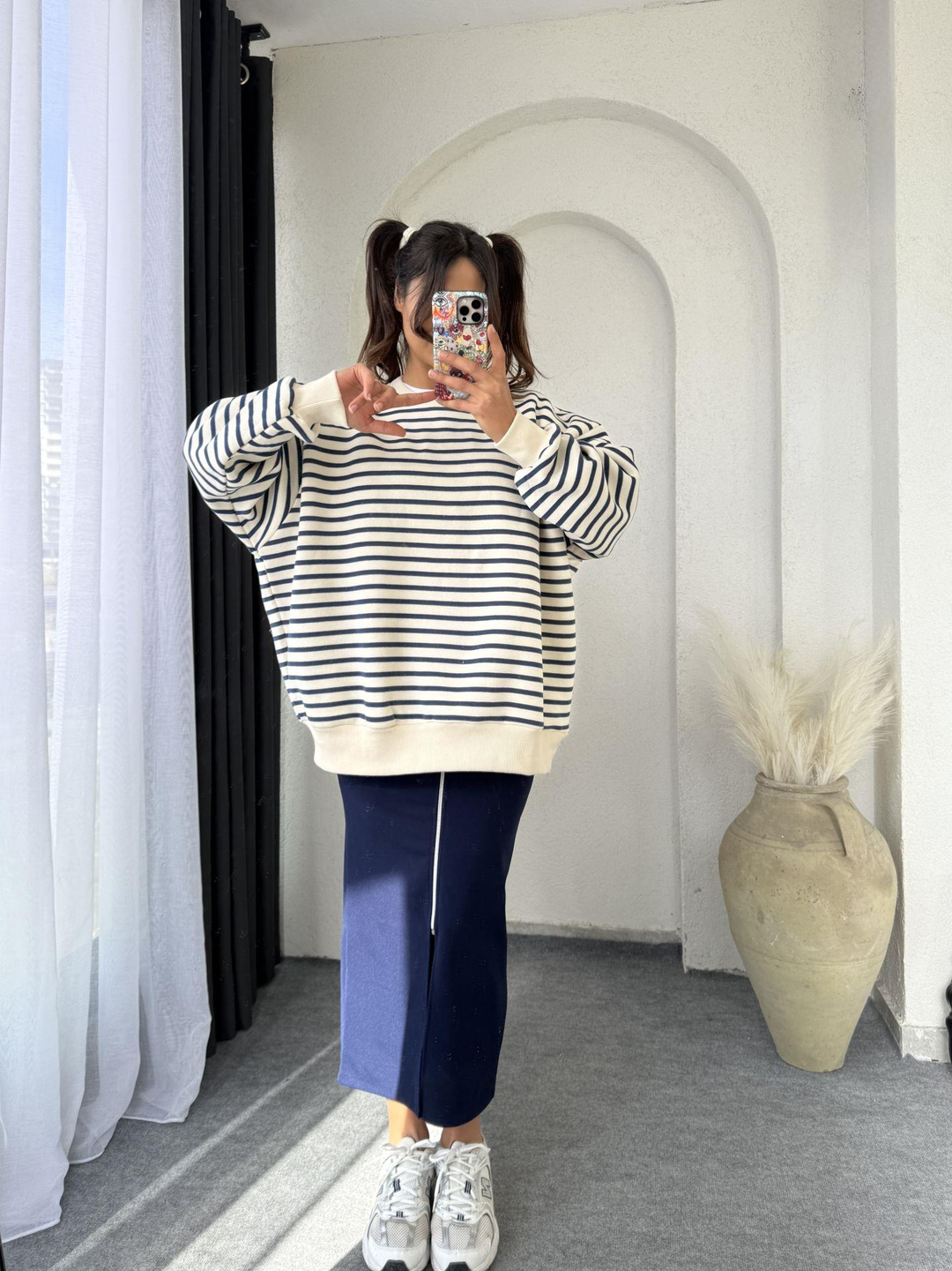 Oversize Sweatshırt Mavi