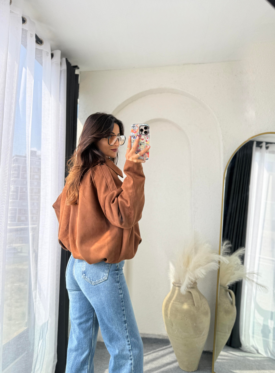 Süet Bomber Ceket Camel
