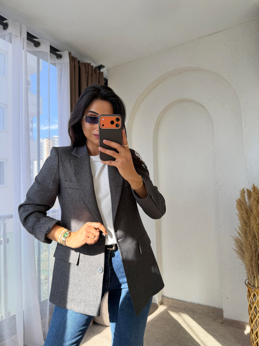 Yünefekt Blazer Antrasit
