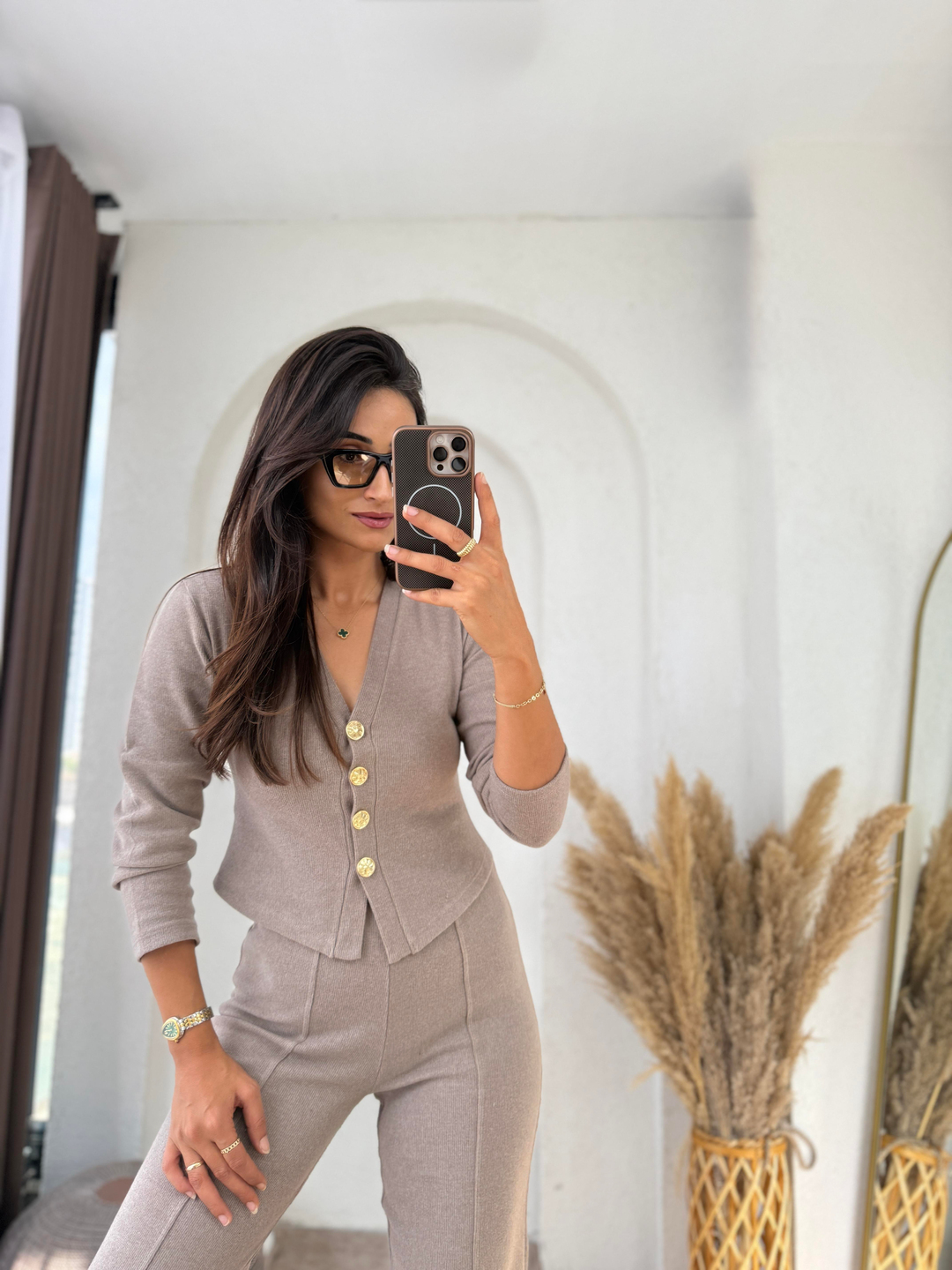 Zara Selanik Takım Bej