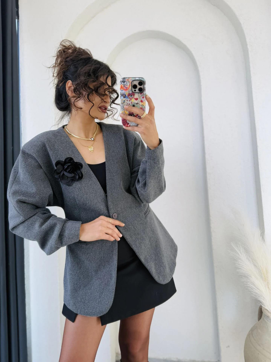 Belden Oturtmalı Kaşe Blazer Antrasit · 6